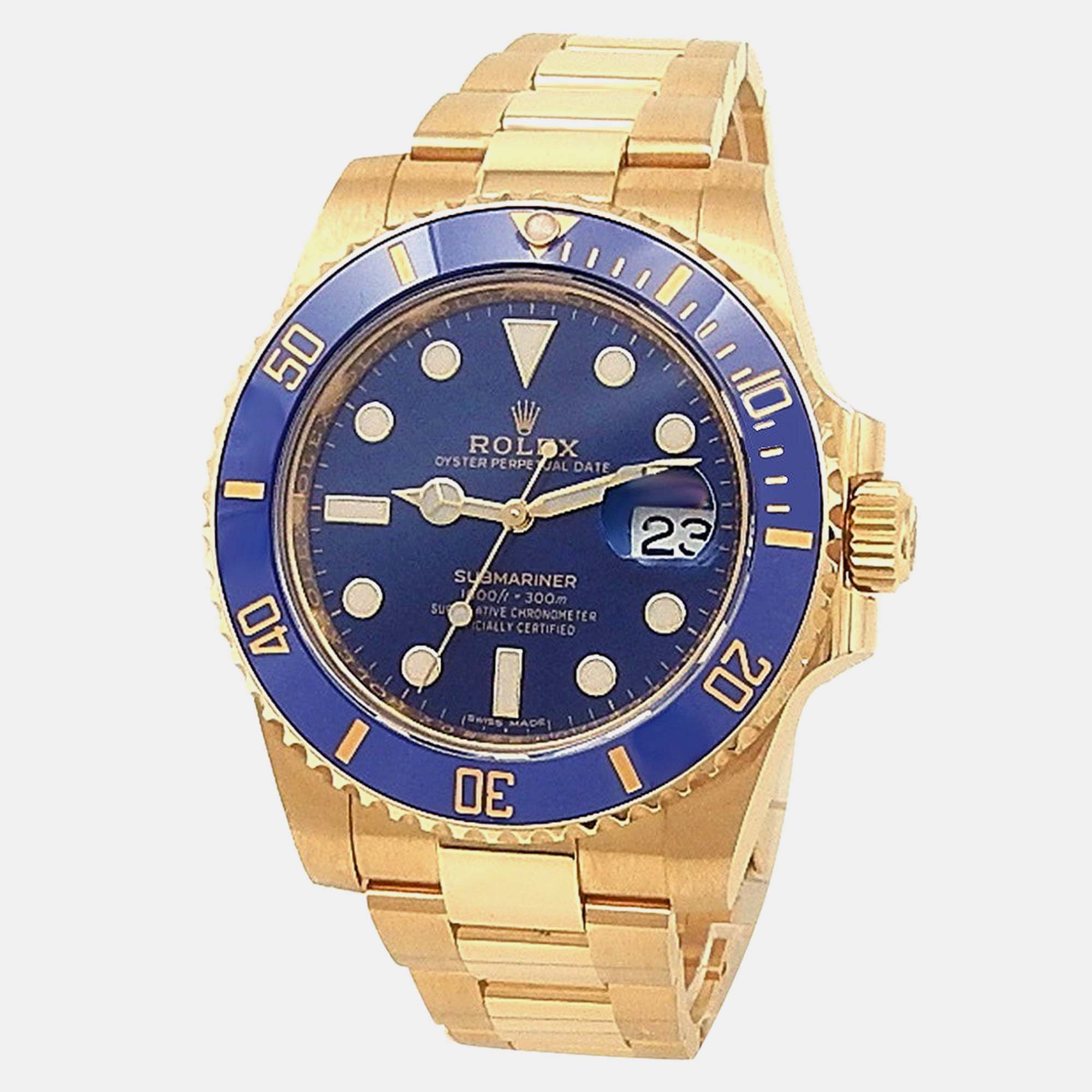 

Rolex Submariner 116618LB Automatic Blue 18K Yellow Gold Men’s Wristwatch 40 mm