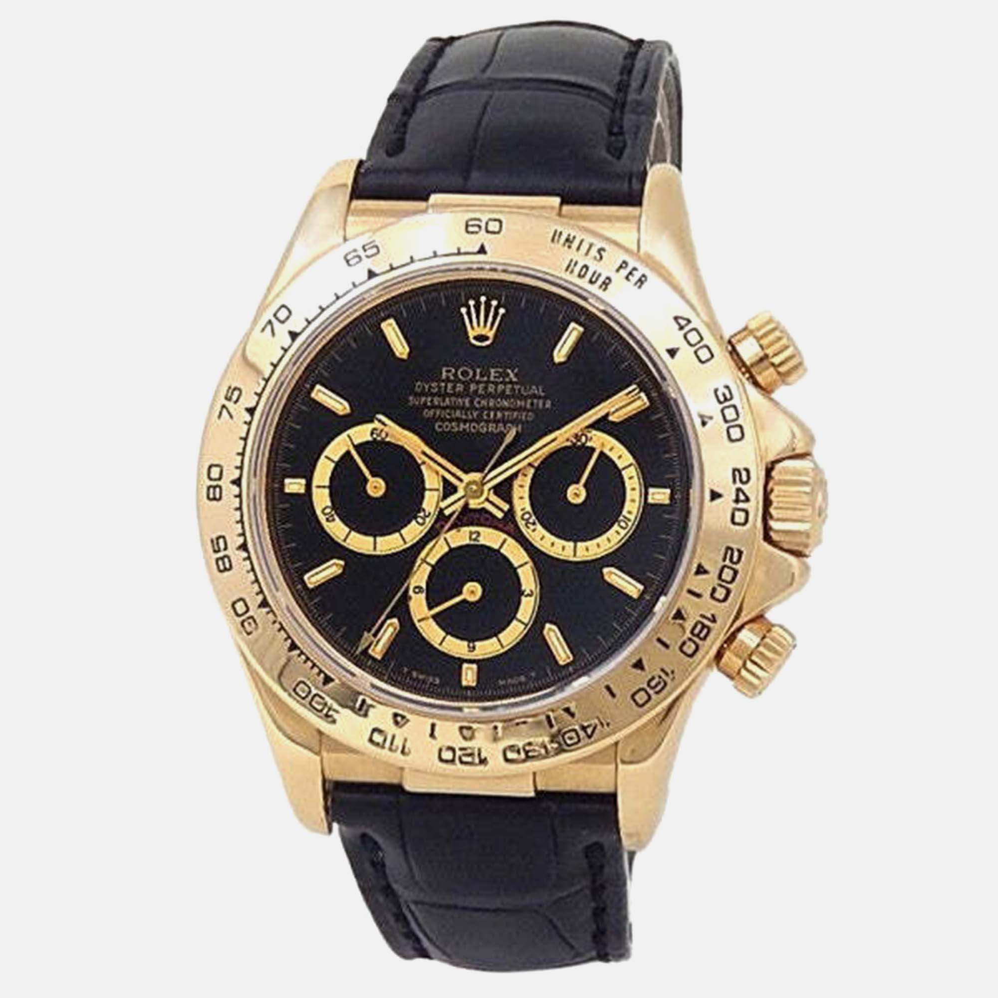 

Rolex Cosmograph Daytona 16518 Automatic Black 18K Yellow Gold Men’s Wristwatch 40 mm