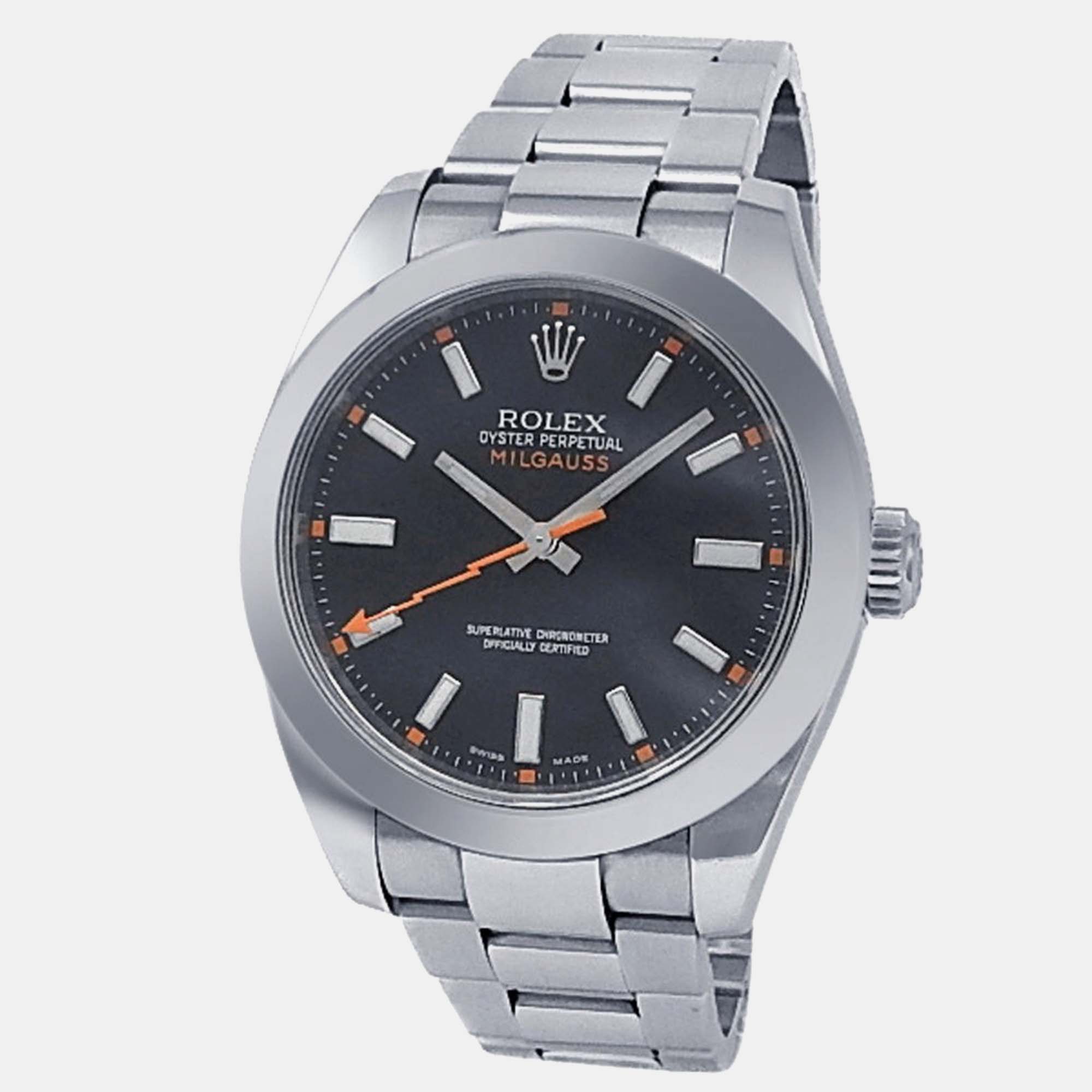 

Rolex Milgauss 116400 Automatic Black Stainless Steel Men’s Wristwatch 40 mm