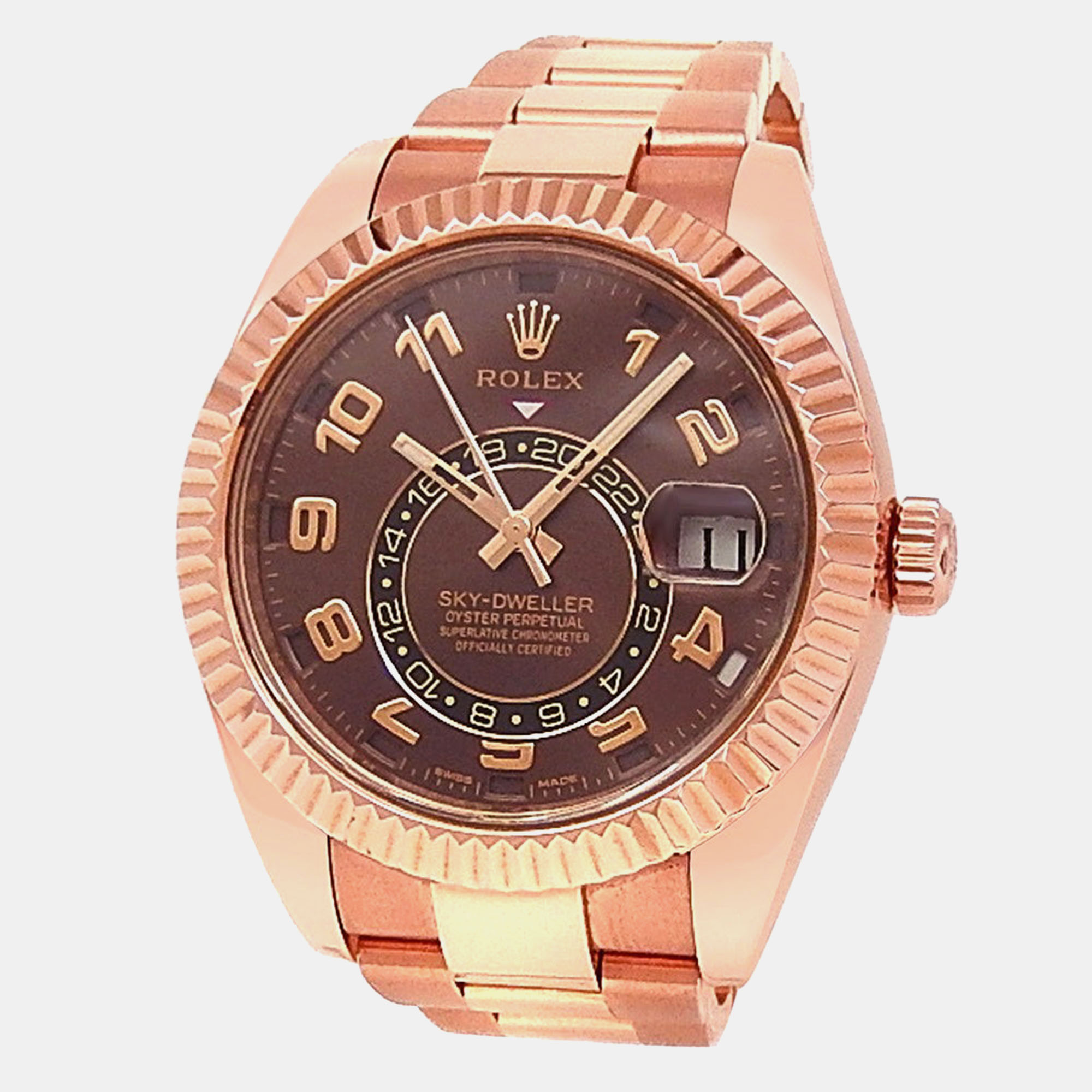 

Rolex Sky-Dweller 326935 Automatic Chocolate 18K Rose Gold Men’s Wristwatch 42 mm, Brown