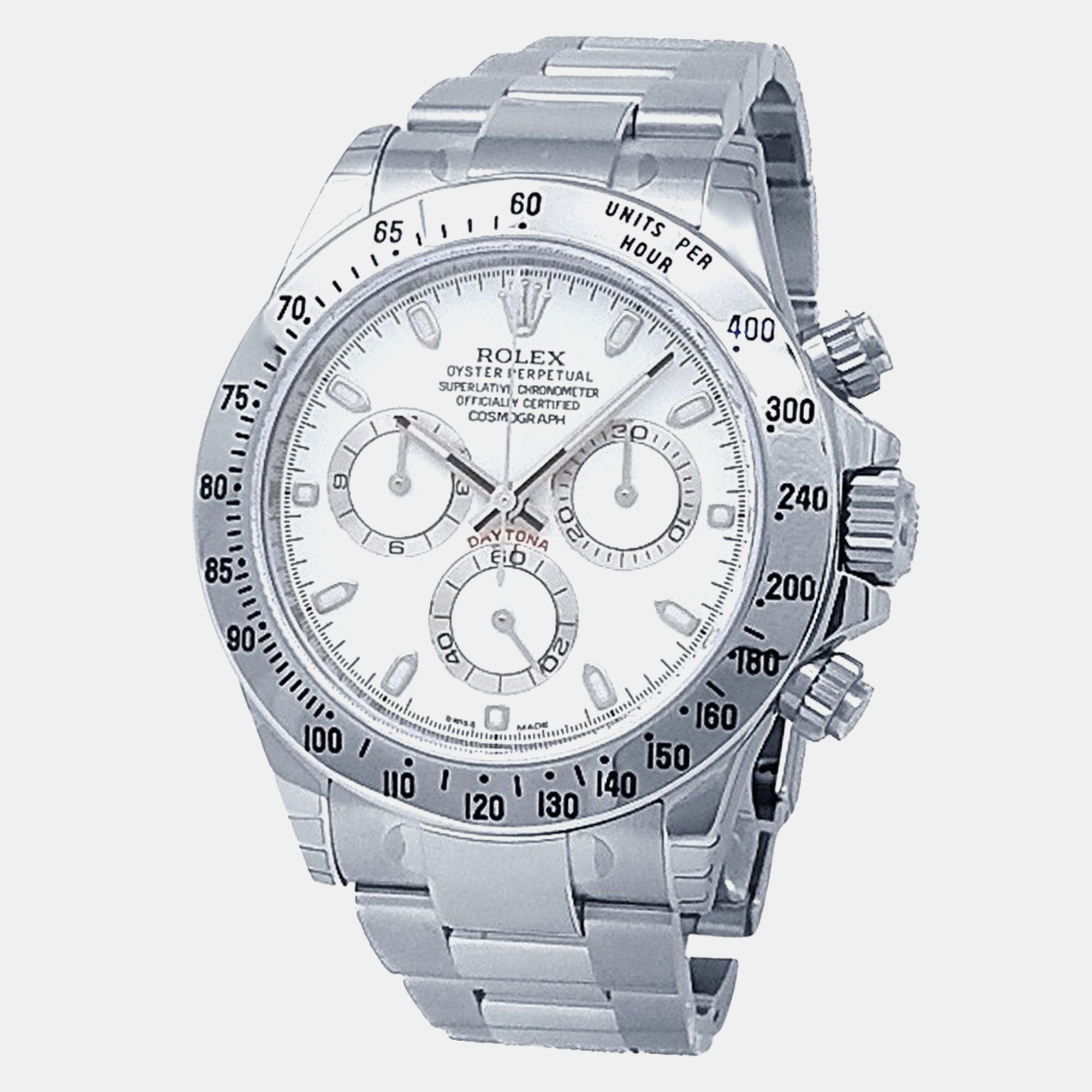 

Rolex Cosmograph Daytona 116520 Automatic White Stainless Steel Men’s Wristwatch 40 mm