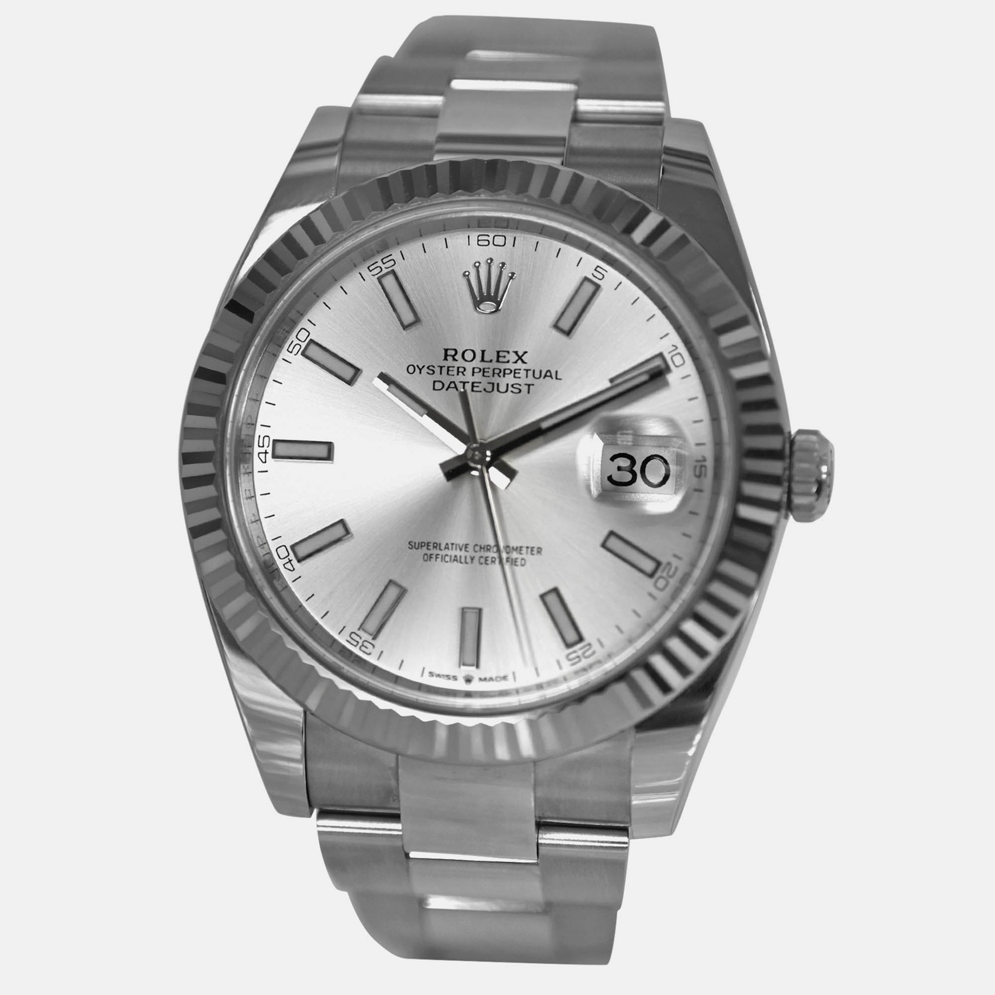 

Rolex Datejust 126334 Automatic Silver Stainless Steel 18K White Gold Men’s Wristwatch 41 mm