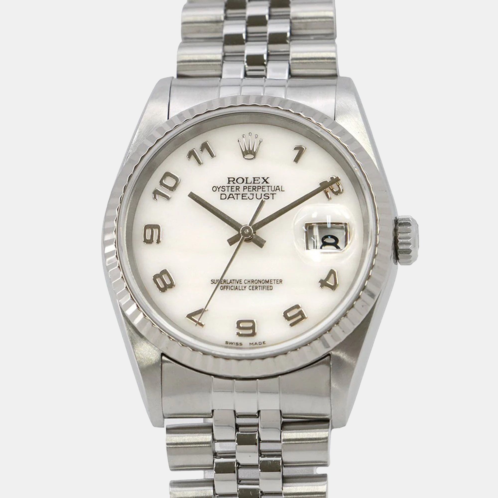 

Rolex Datejust 16234 Automatic MOP 18K White Gold Stainless Steel Men's Wristwatch 36 mm