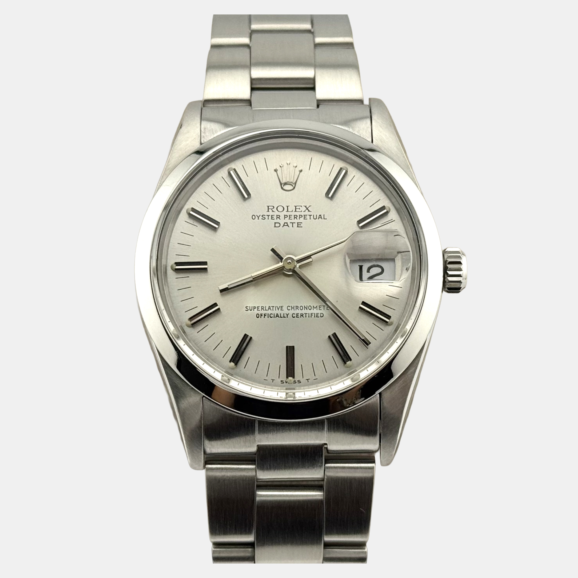 

Rolex Date 15000 Automatic Silver Stainless Steel Men's Wristwatch 34 mm