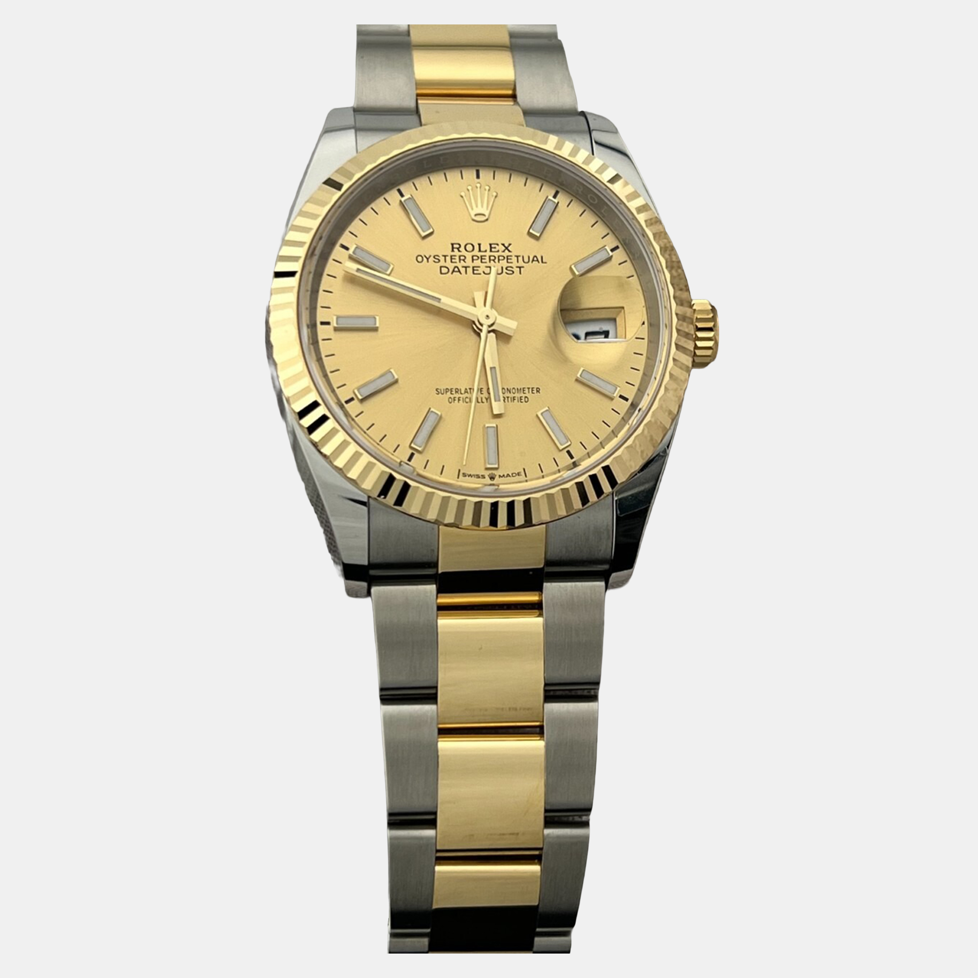 

Rolex Datejust 126233 Automatic Champagne 18k Yellow Gold Stainless Steel Men's Wristwatch 36 mm