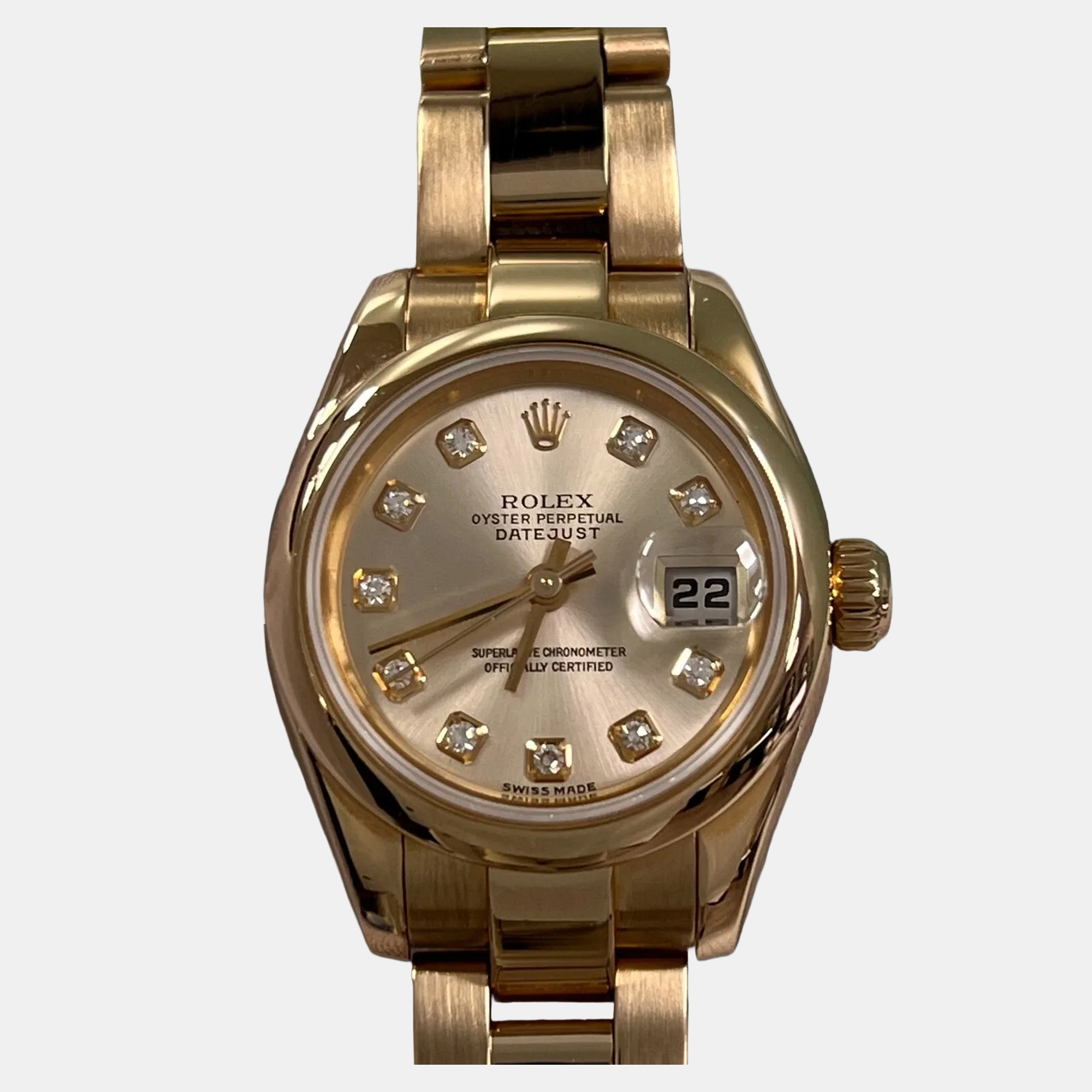 

Rolex President Datejust 179165 Automatic Pink Diamond 18k Rose Gold Men's Wristwatch 26 mm