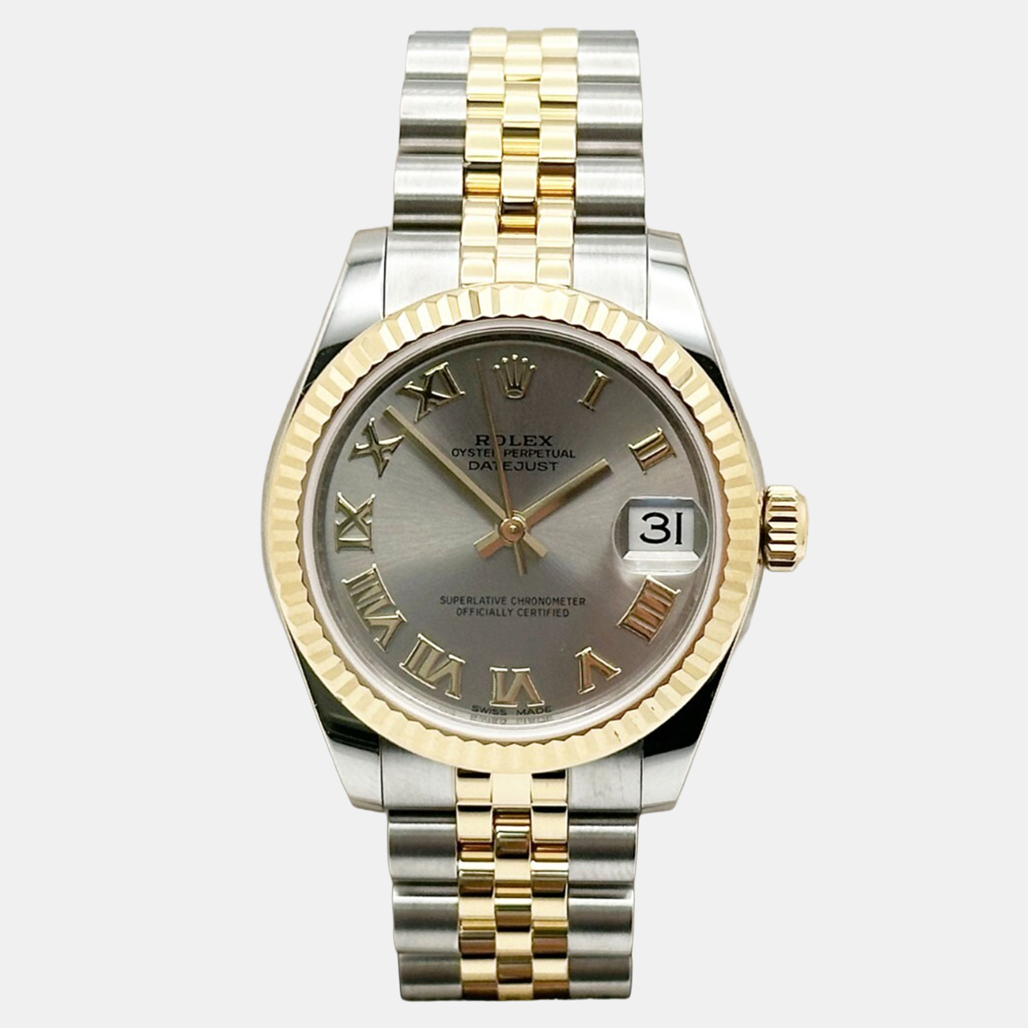 

Rolex Datejust 178273 Automatic Roman 18k Yellow Gold Stainless Steel Men's Wristwatch 31 mm, Silver