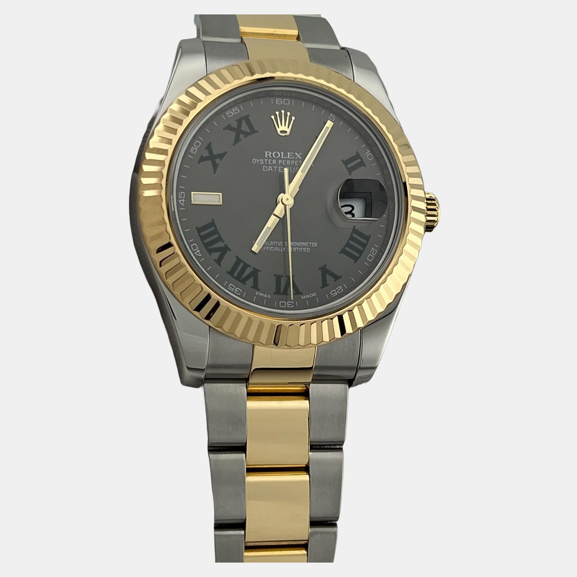 

Rolex Datejust II 116333 Automatic Slate Wimbledon 18k Yellow Gold Stainless Steel Men's Wristwatch 41 mm