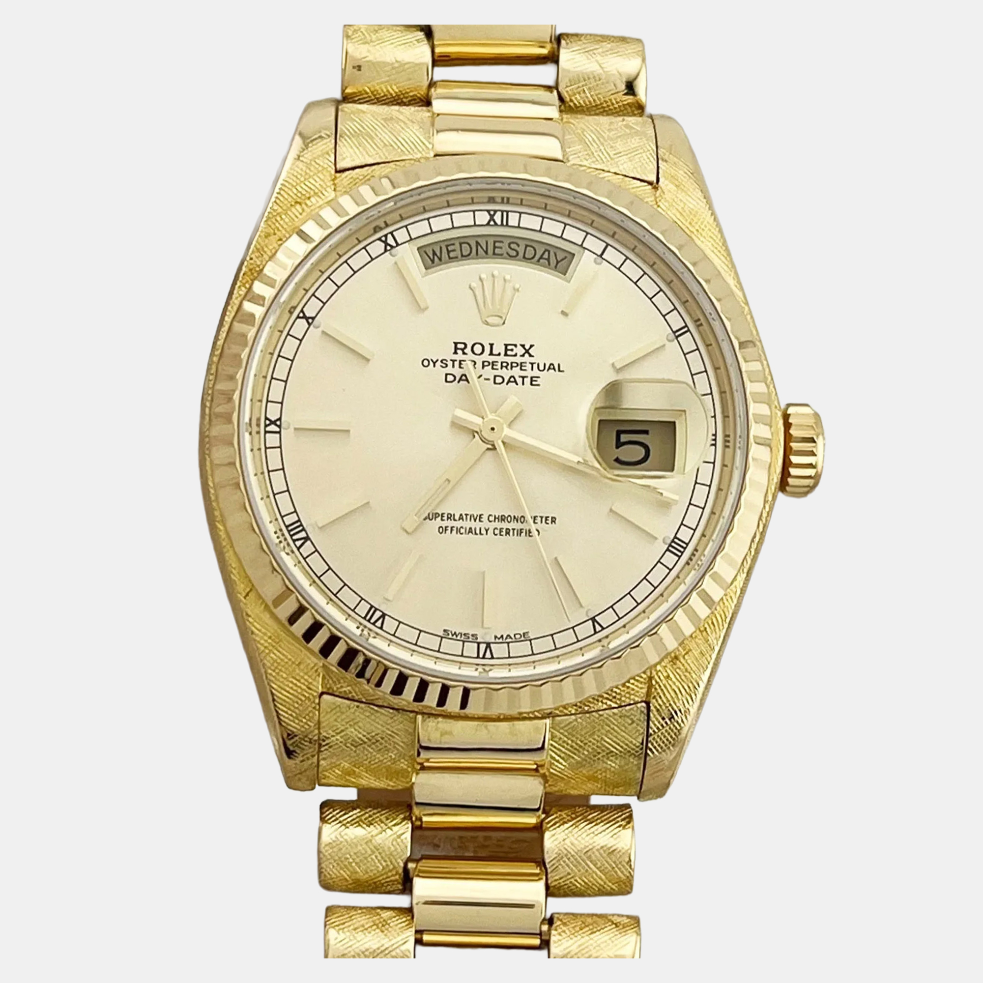 

Rolex President Day-Date 18038 Automatic Florentine 18k Yellow Gold Men's Wristwatch 36 mm