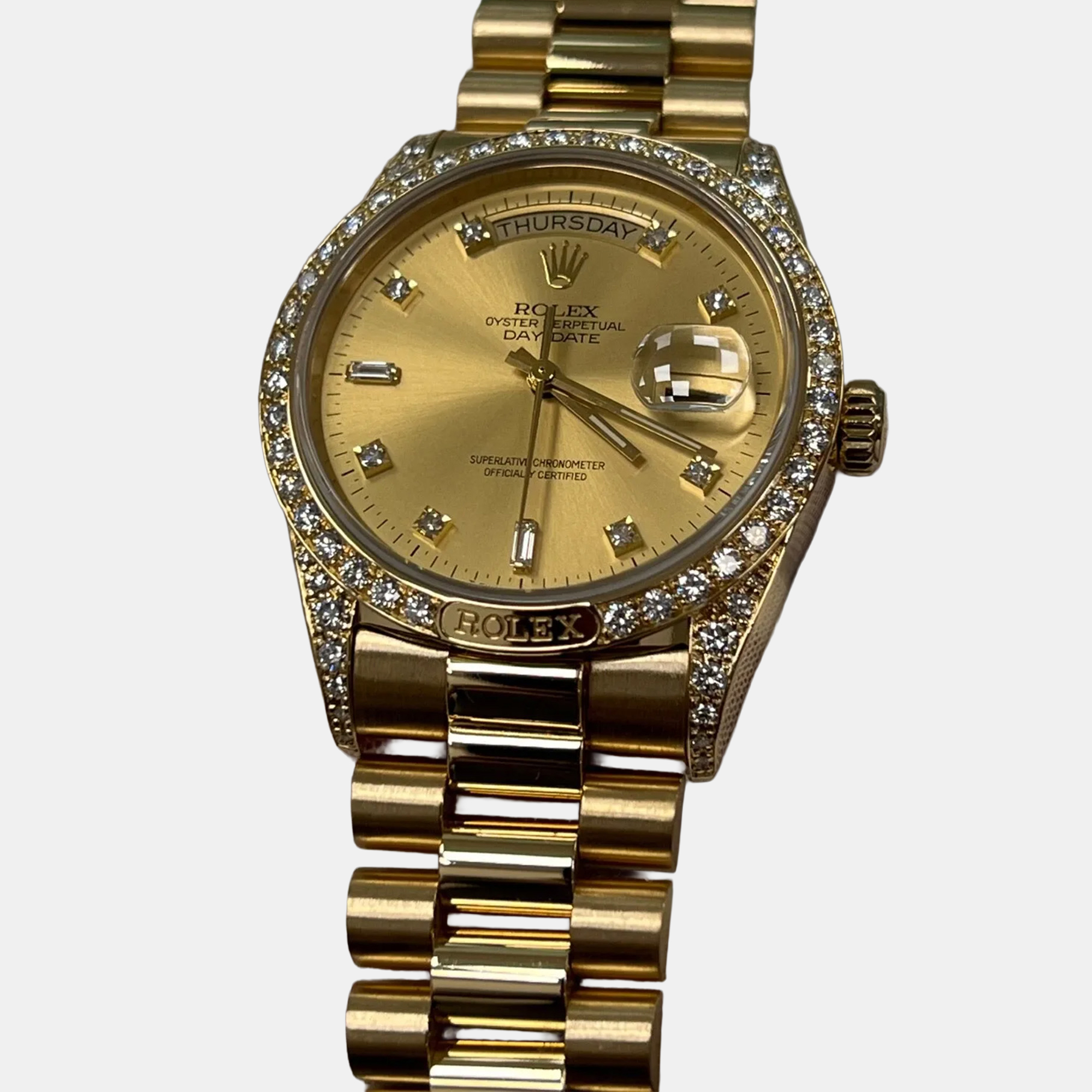 

Rolex President Day-Date 18138 Automatic Diamond 18k Yellow Gold Men's Wristwatch 36 mm