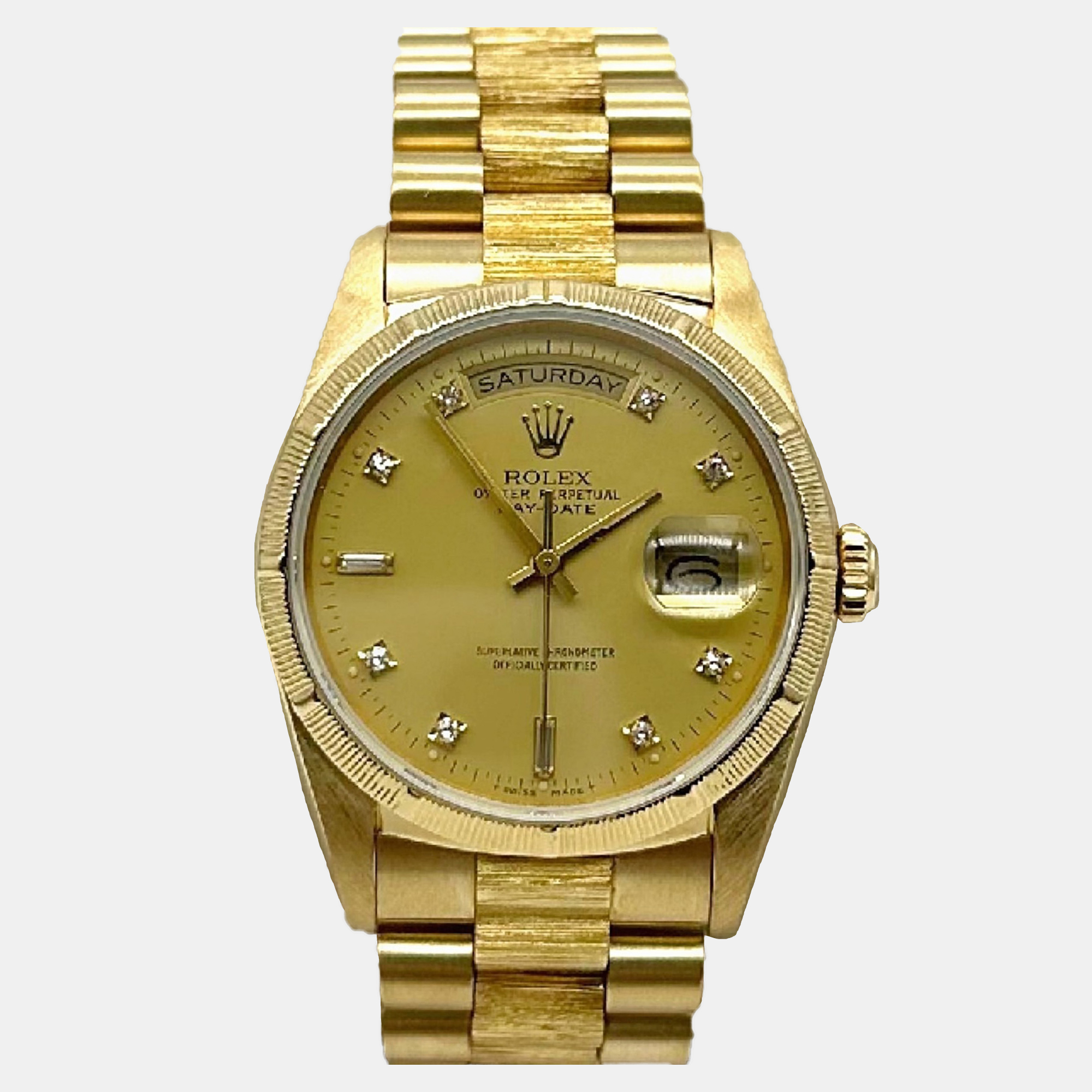 

Rolex President Day-Date 18248 Automatic Champagne Diamond 18k Gold Men's Wristwatch 36 mm, Yellow