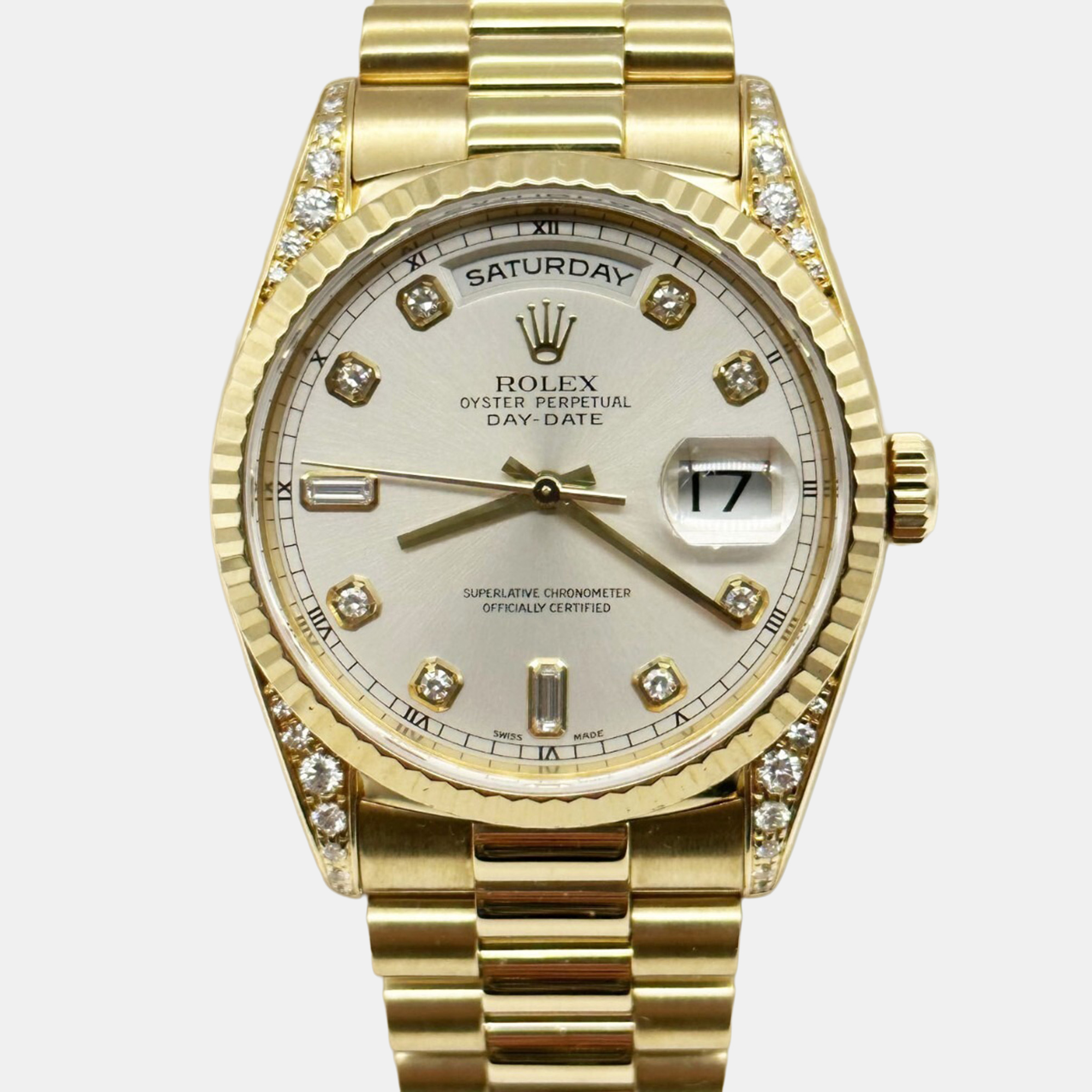 

Rolex President Day-Date 18338 Automatic Diamond 18k Yellow Gold Men's Wristwatch 36 mm