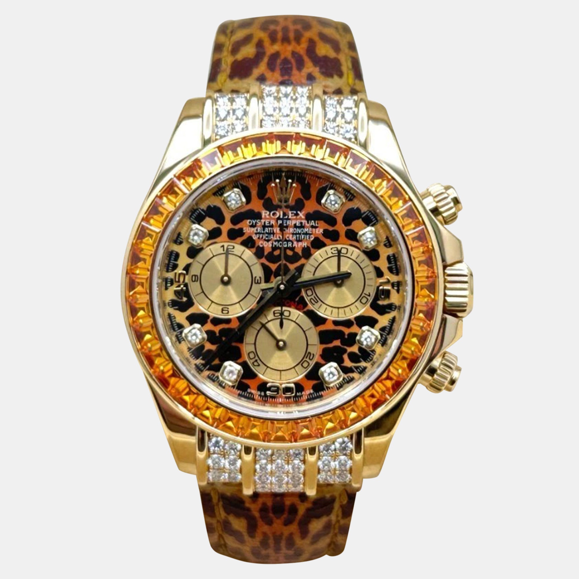

Rolex Cosmograph Daytona 116598SACO Automatic Diamond 18K Yellow Gold Men's Wristwatch 40 mm, Brown