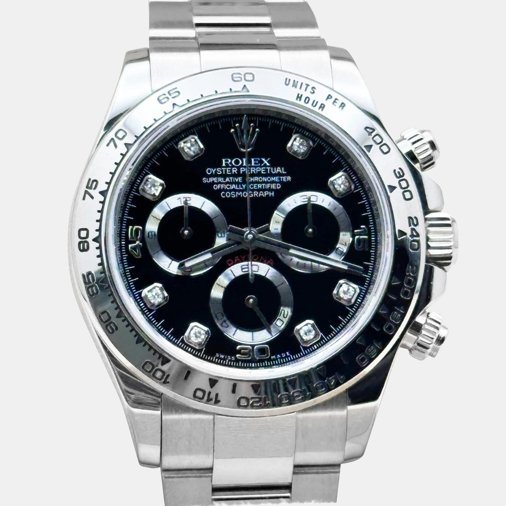 

Rolex Cosmograph Daytona 116509 Automatic Black Diamond 18K White Gold Men's Wristwatch 40 mm
