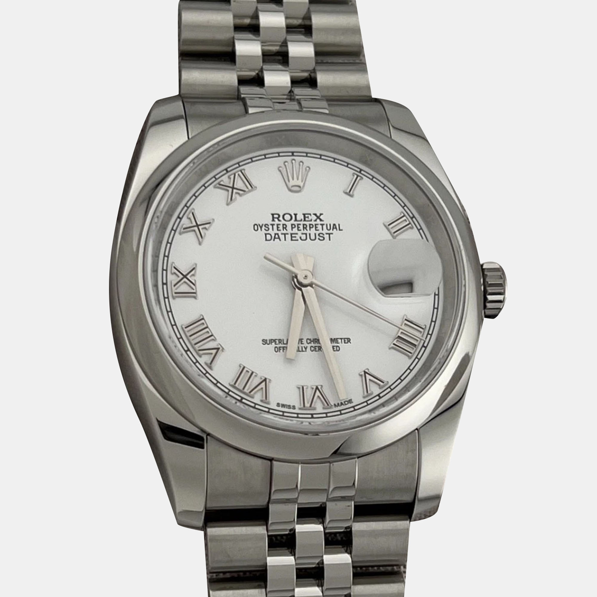 

Rolex Datejust 116200 Automatic White Stainless Steel Men's Wristwatch 36 mm