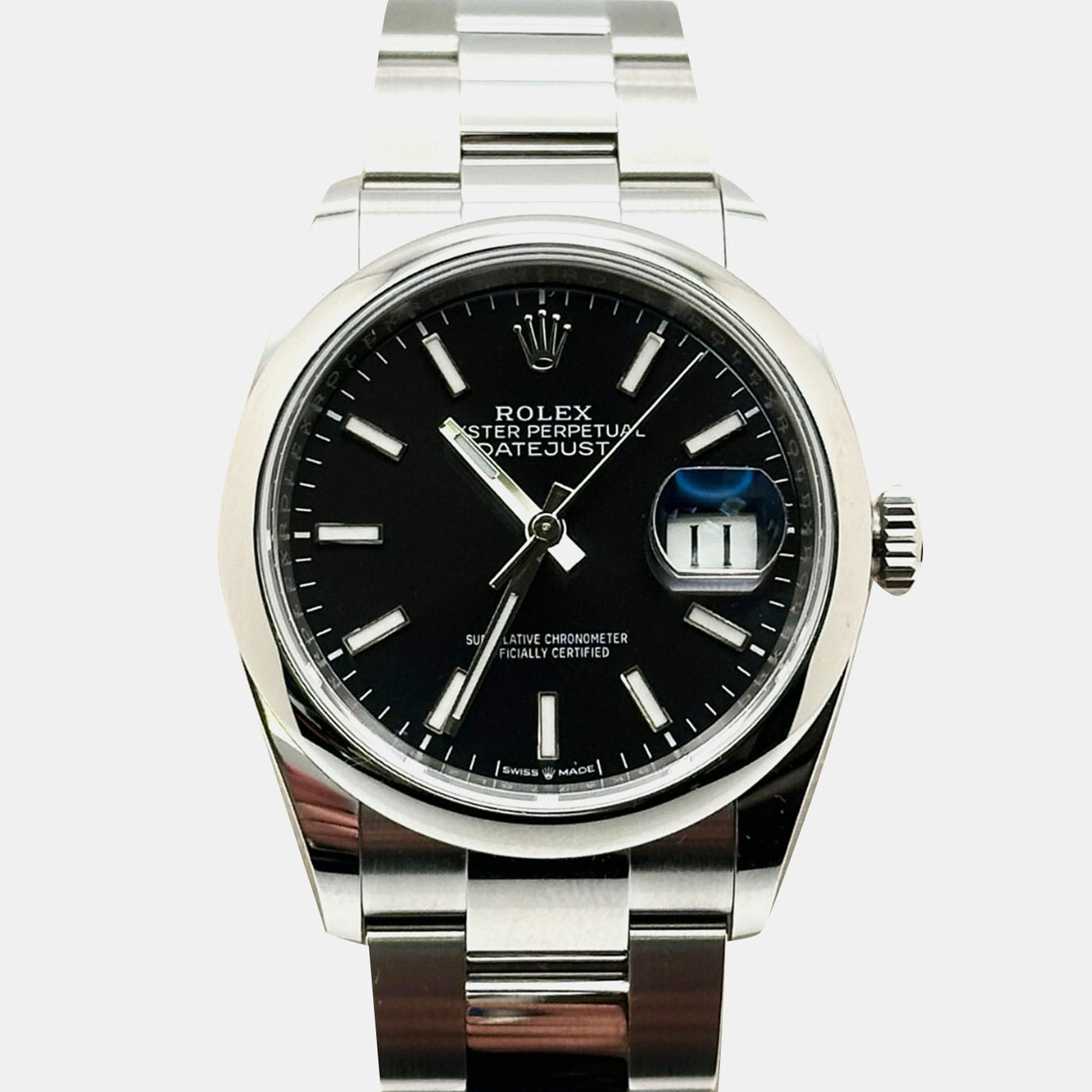 

Rolex Datejust 126200 Automatic Black Stainless Steel Men's Wristwatch 36 mm