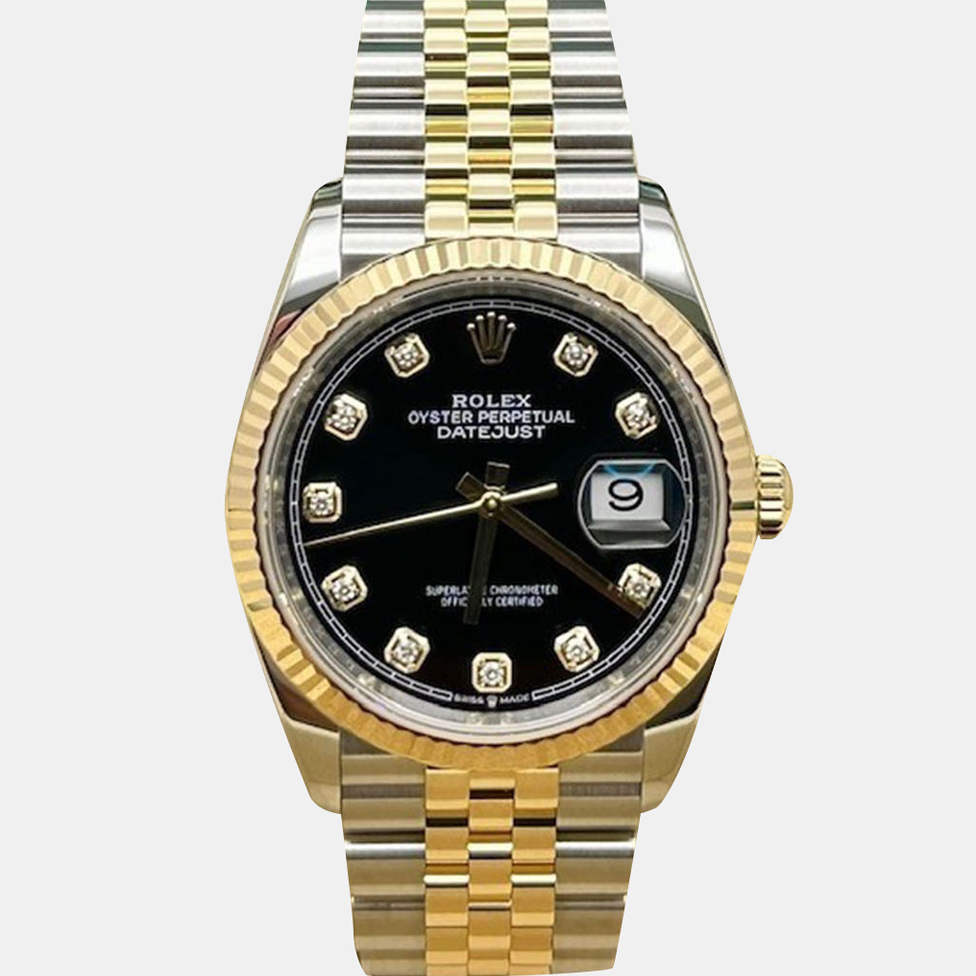 

Rolex Datejust 126233 Automatic Black Diamond 18K Yellow Gold Stainless Steel Men's Wristwatch 36 mm