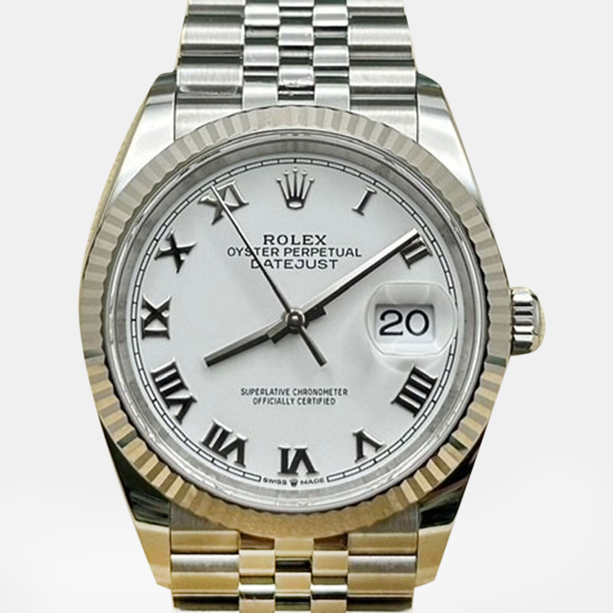 

Rolex Datejust 126234 Automatic White Stainless Steel 18K White Gold Men's Wristwatch 36 mm