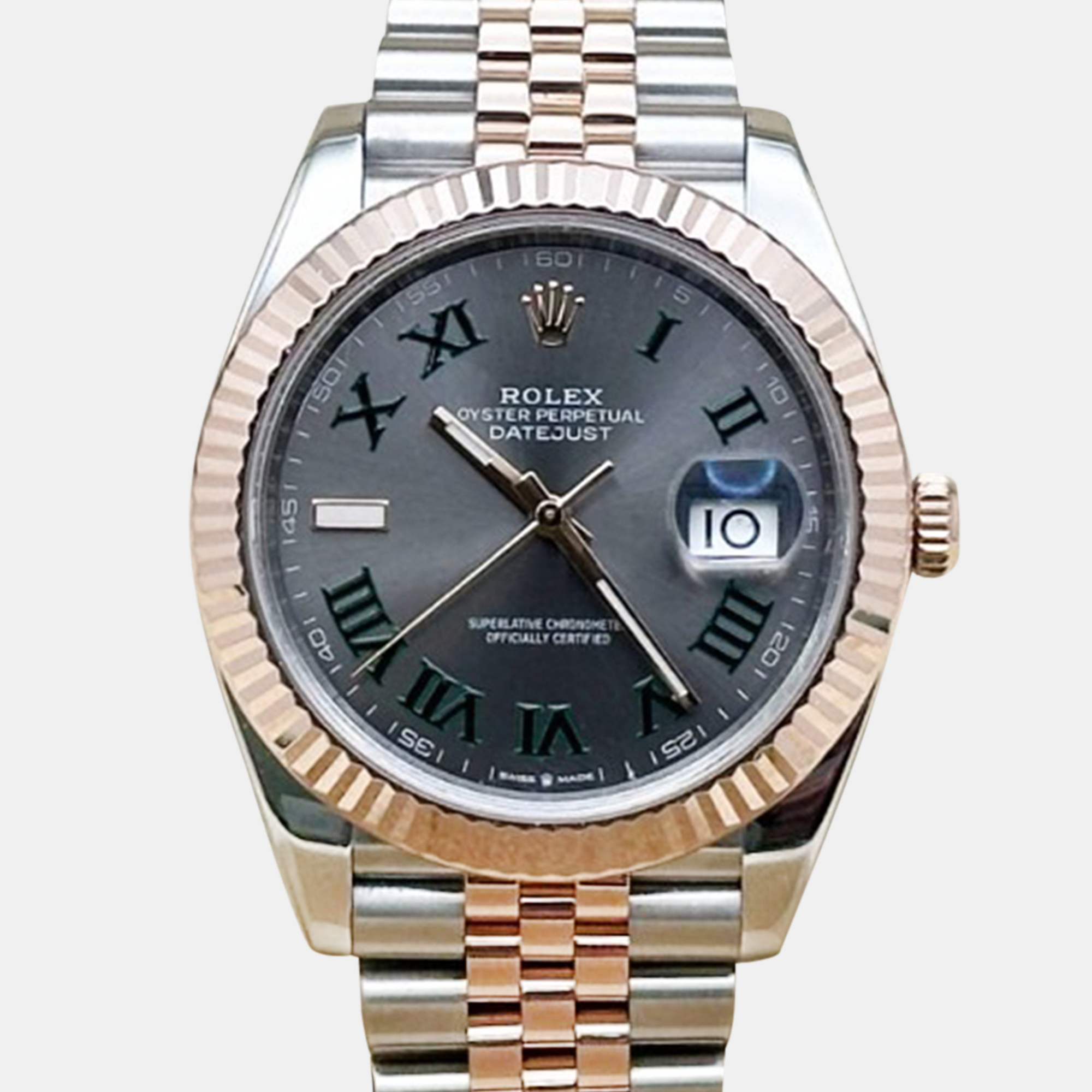 

Rolex Datejust 126331 Automatic Slate 18K Rose Gold Stainless Steel Men's Wristwatch 41 mm, Grey