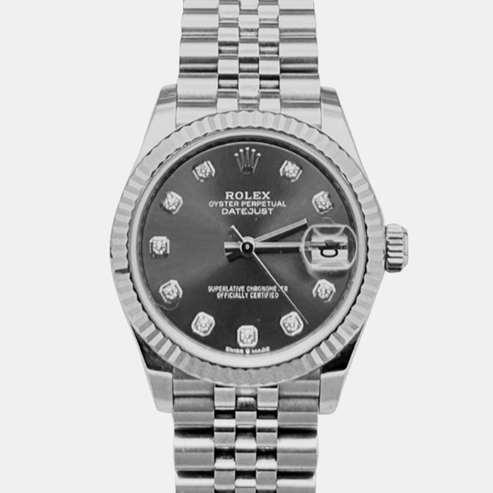 

Rolex Datejust 278274 Automatic Grey Diamond 18K White Gold Stainless Steel Men's Wristwatch 31 mm