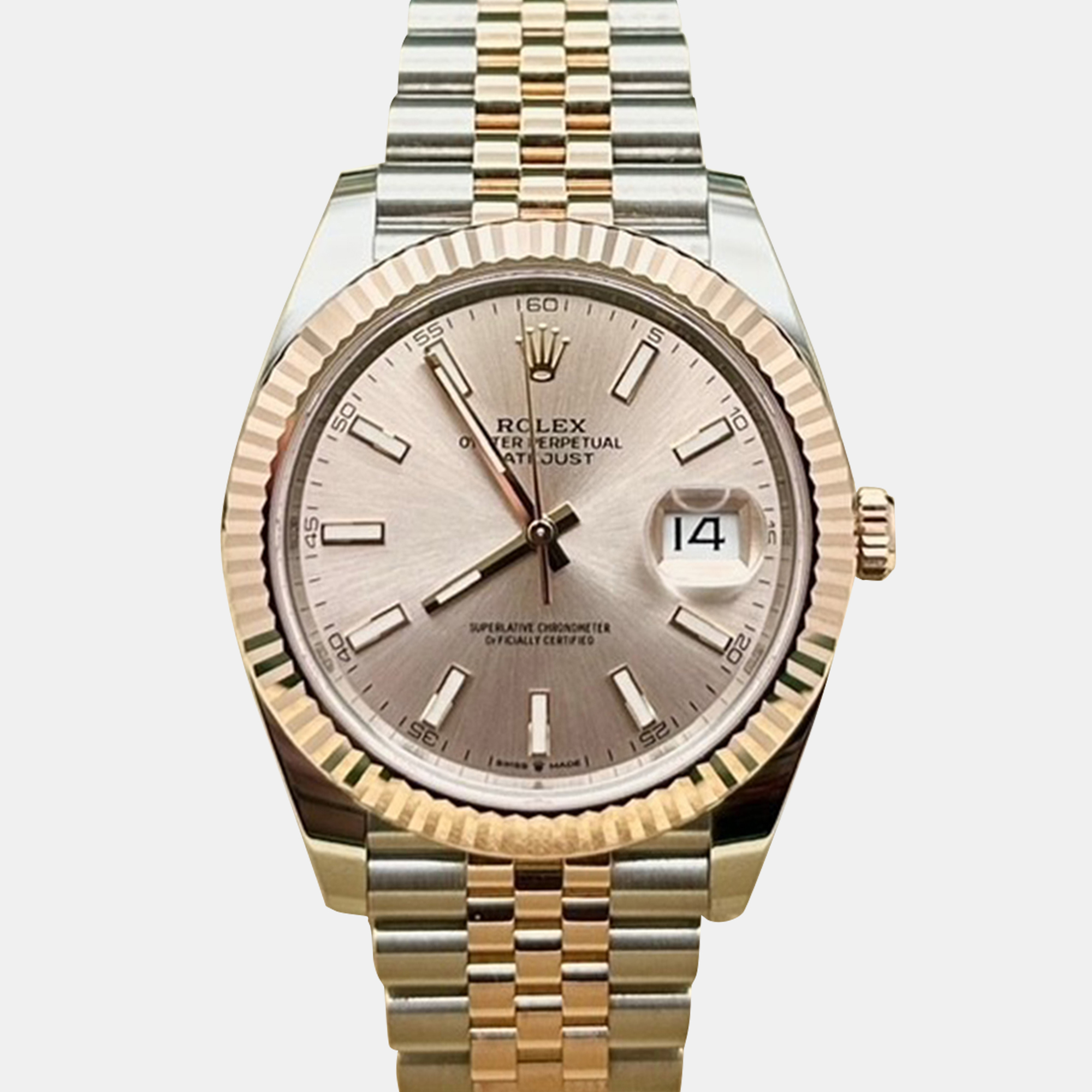 

Rolex Datejust 126331 Automatic Sundust 18K Rose Gold Stainless Steel Men's Wristwatch 41 mm, Pink