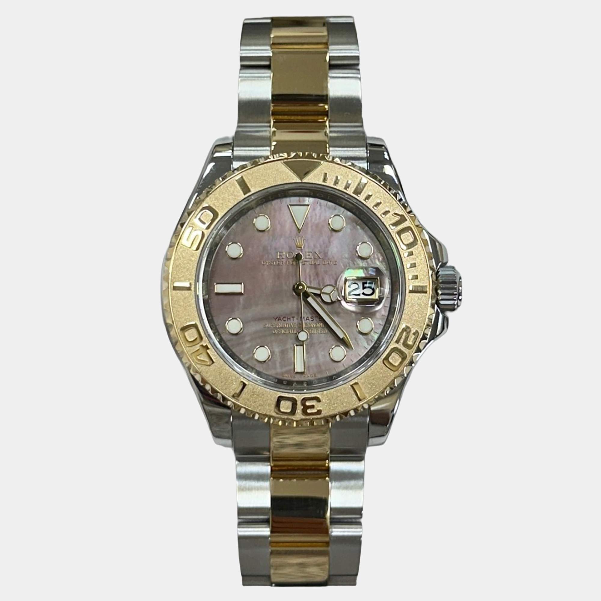 

Rolex Yacht Master 16623 Automatic Black Mother of Pearl 18K Yellow Gold Stainless Steel Men's Wristwatch 40 mm