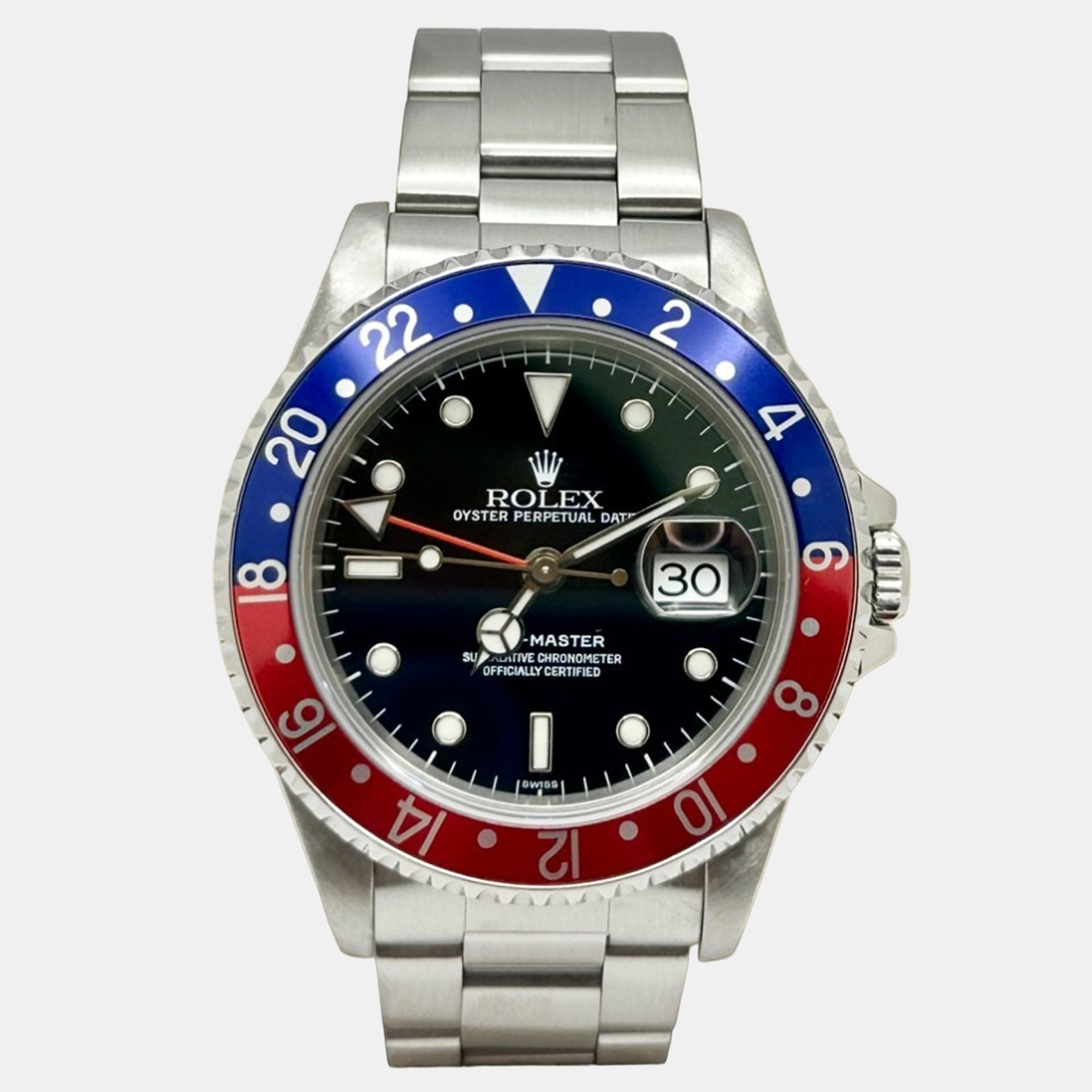 Rolex GMT Master 16700 Automatic Pepsi Red & Blue Stainless Steel Men’s Wristwatch 40mm
