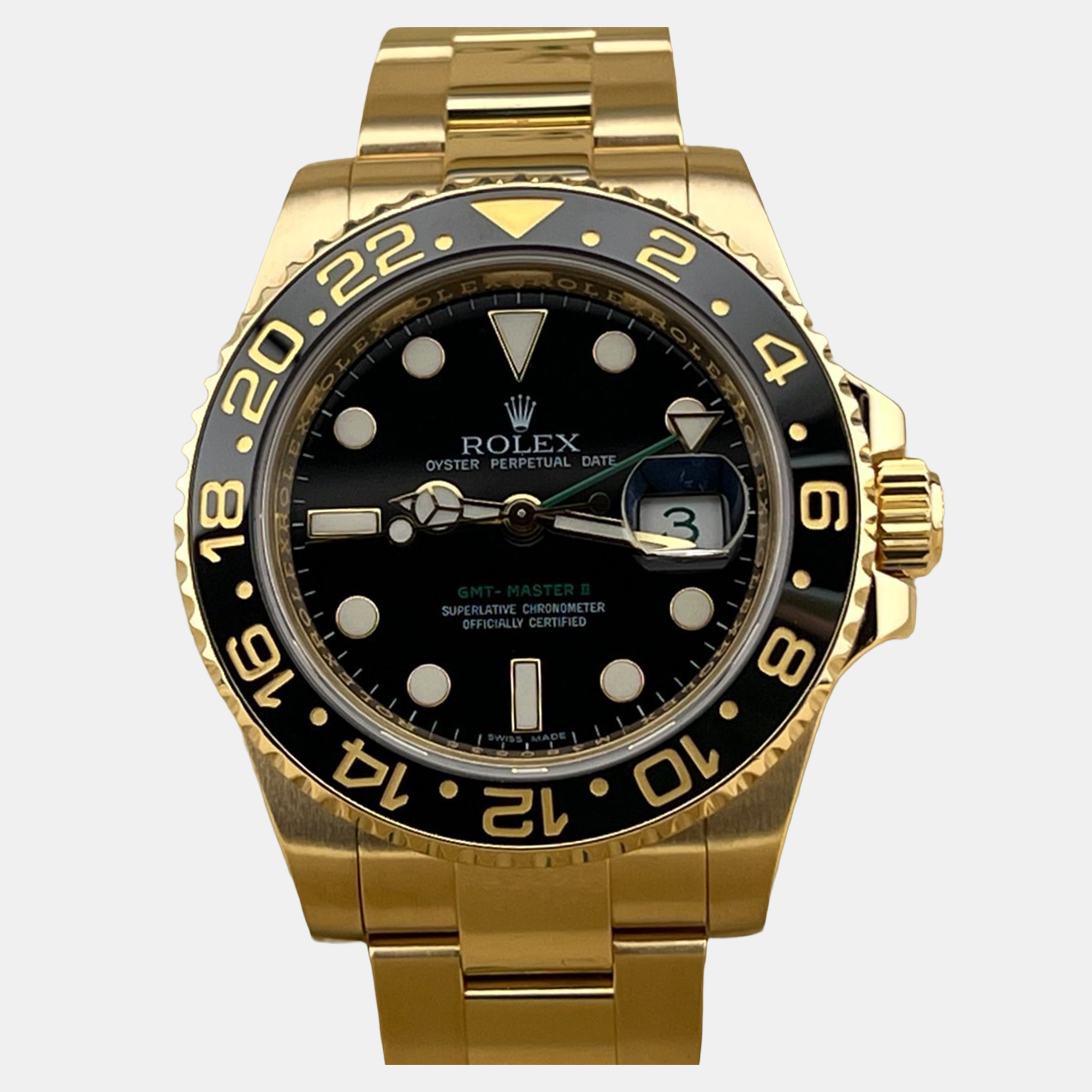 

Rolex GMT Master II 116718 Automatic Black and Yellow 18K Yellow Gold Men's Wristwatch
