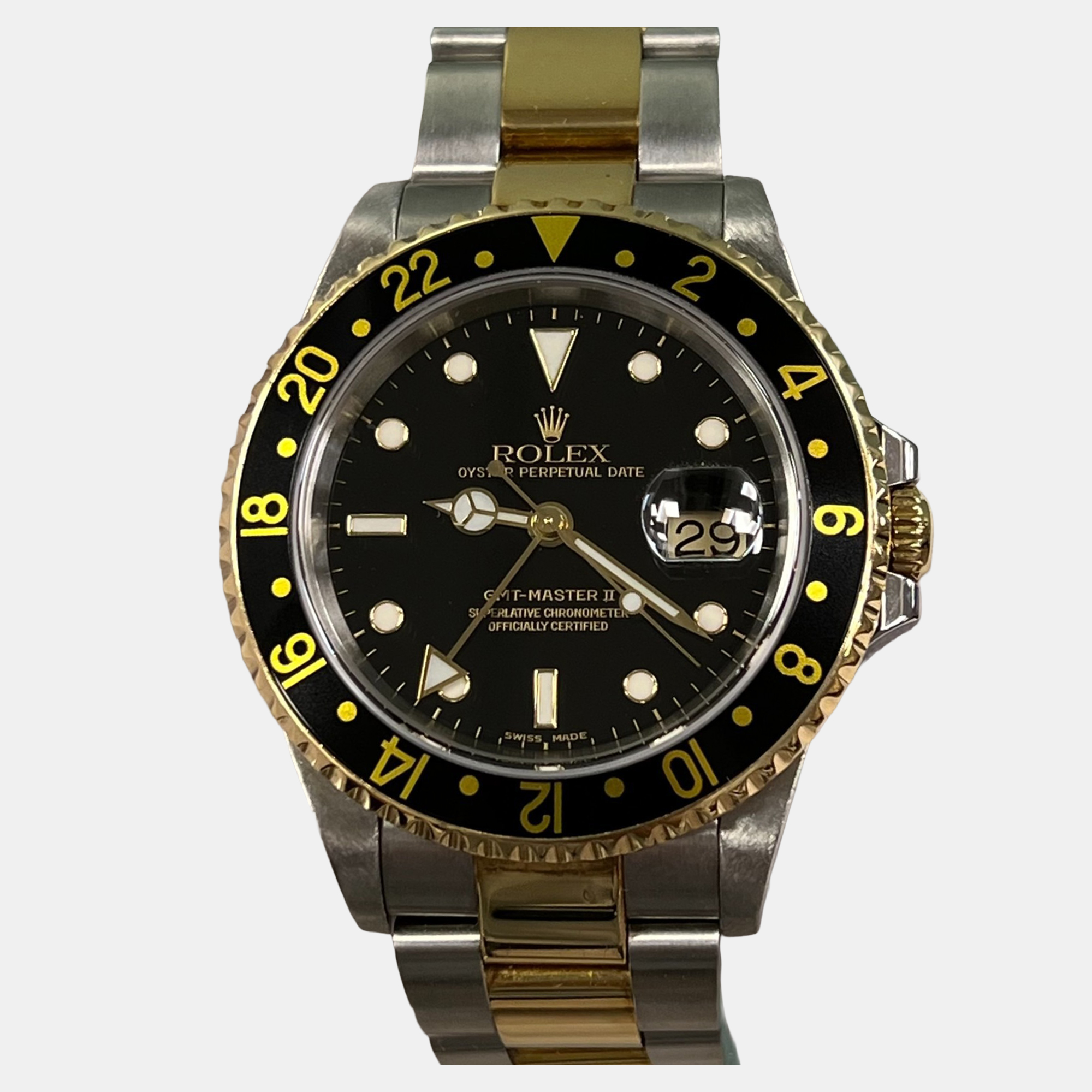 

Rolex GMT Master II 16713 Automatic Black 18K Yellow Gold Stainless Steel Men's Wristwatch 40 mm