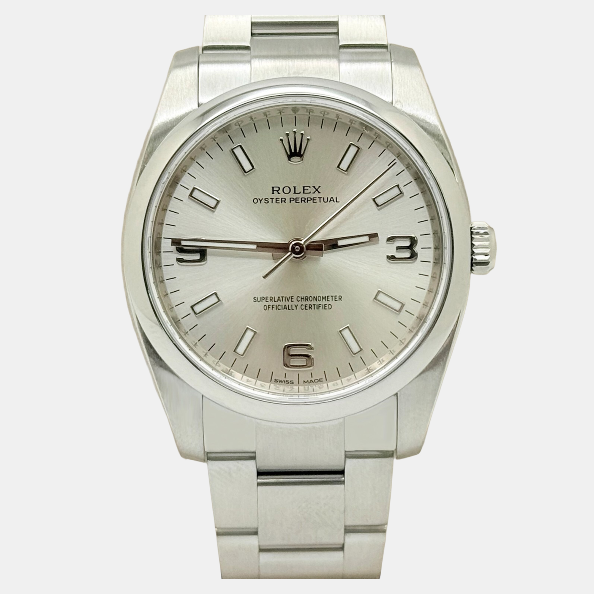 

Rolex Oyster Perpetual 114200 Automatic Silver Stainless Steel Men's Wristwatch 34 mm