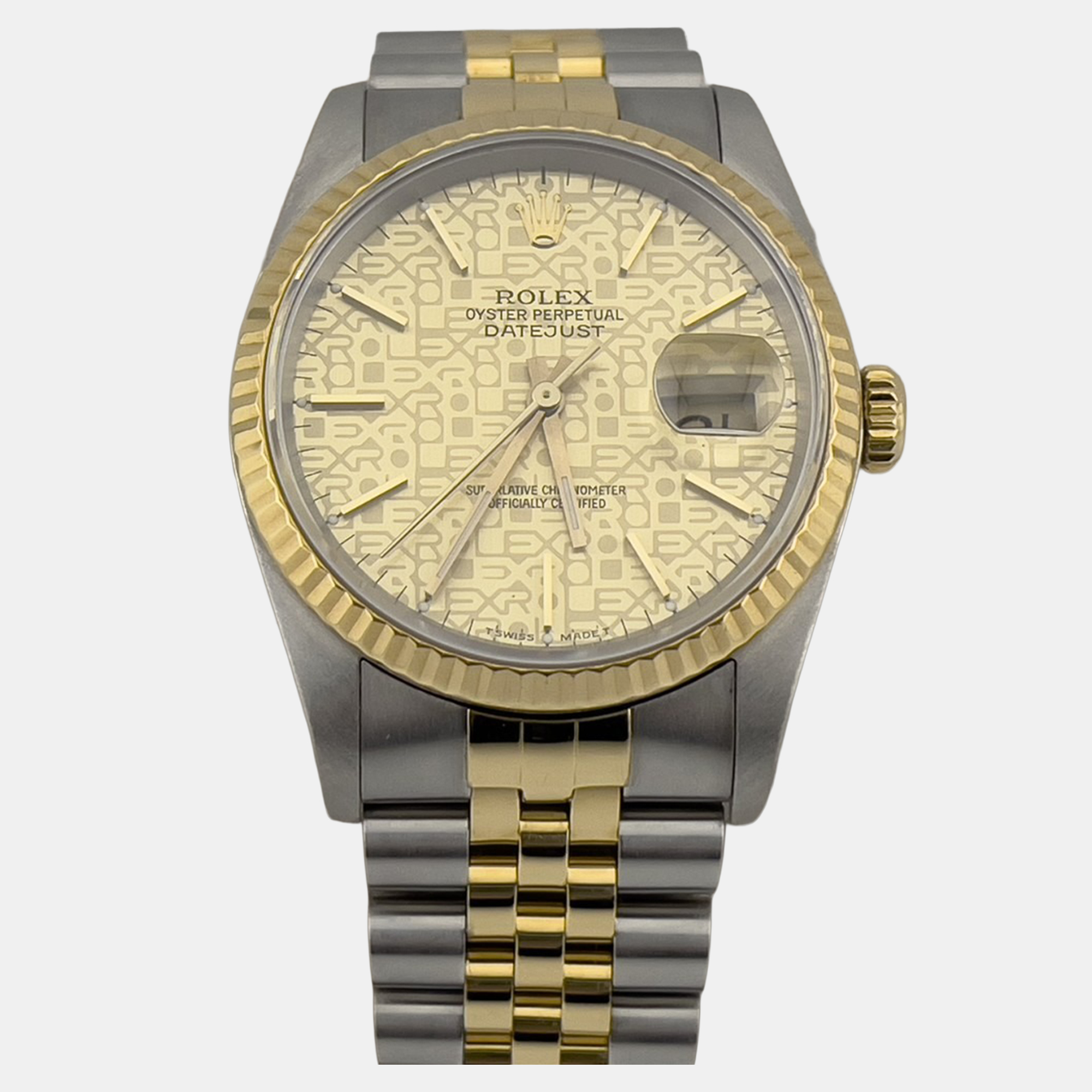 

Rolex Datejust 16233 Automatic Champagne Stainless Steel 18K Yellow Gold Men's Wristwatch 36 mm