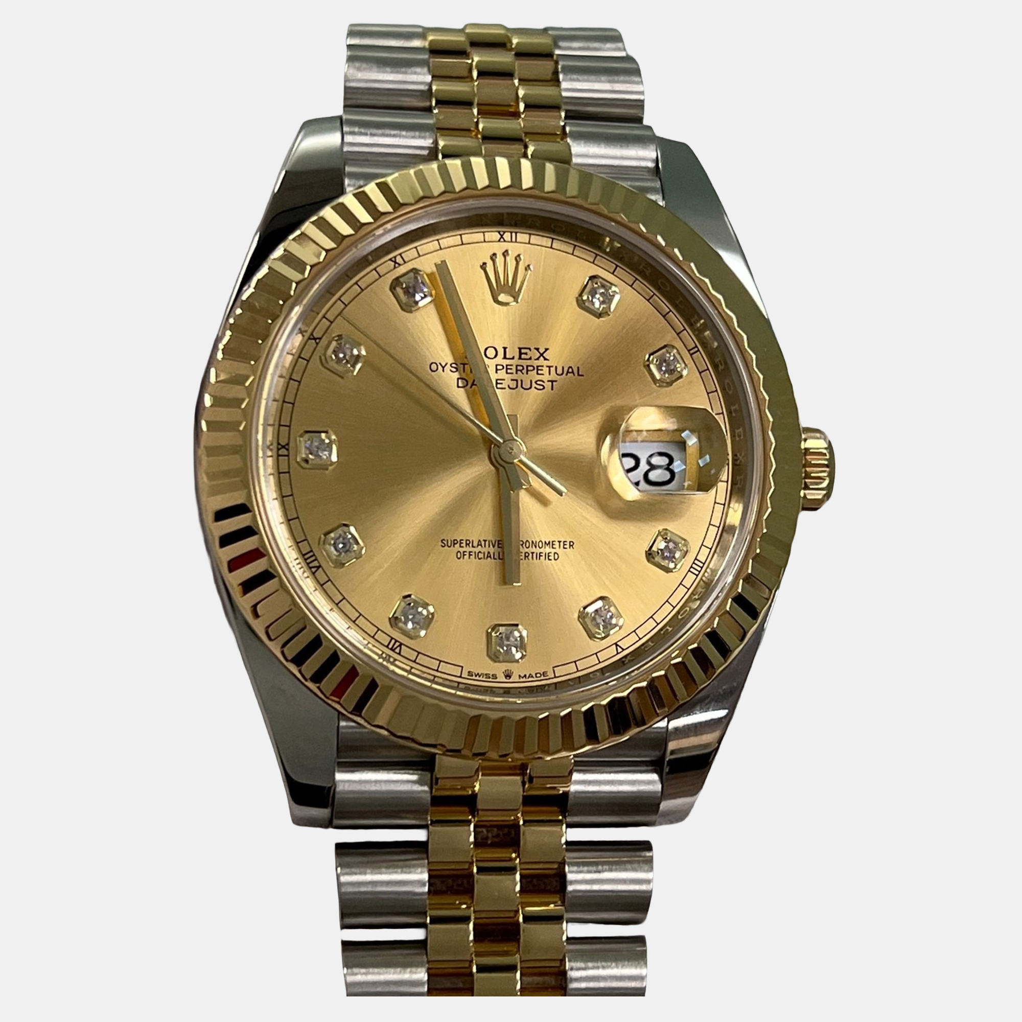 

Rolex Datejust 126333 Automatic Champagne Diamond 18K Yellow Gold Stainless Steel Men's Wristwatch 41 mm
