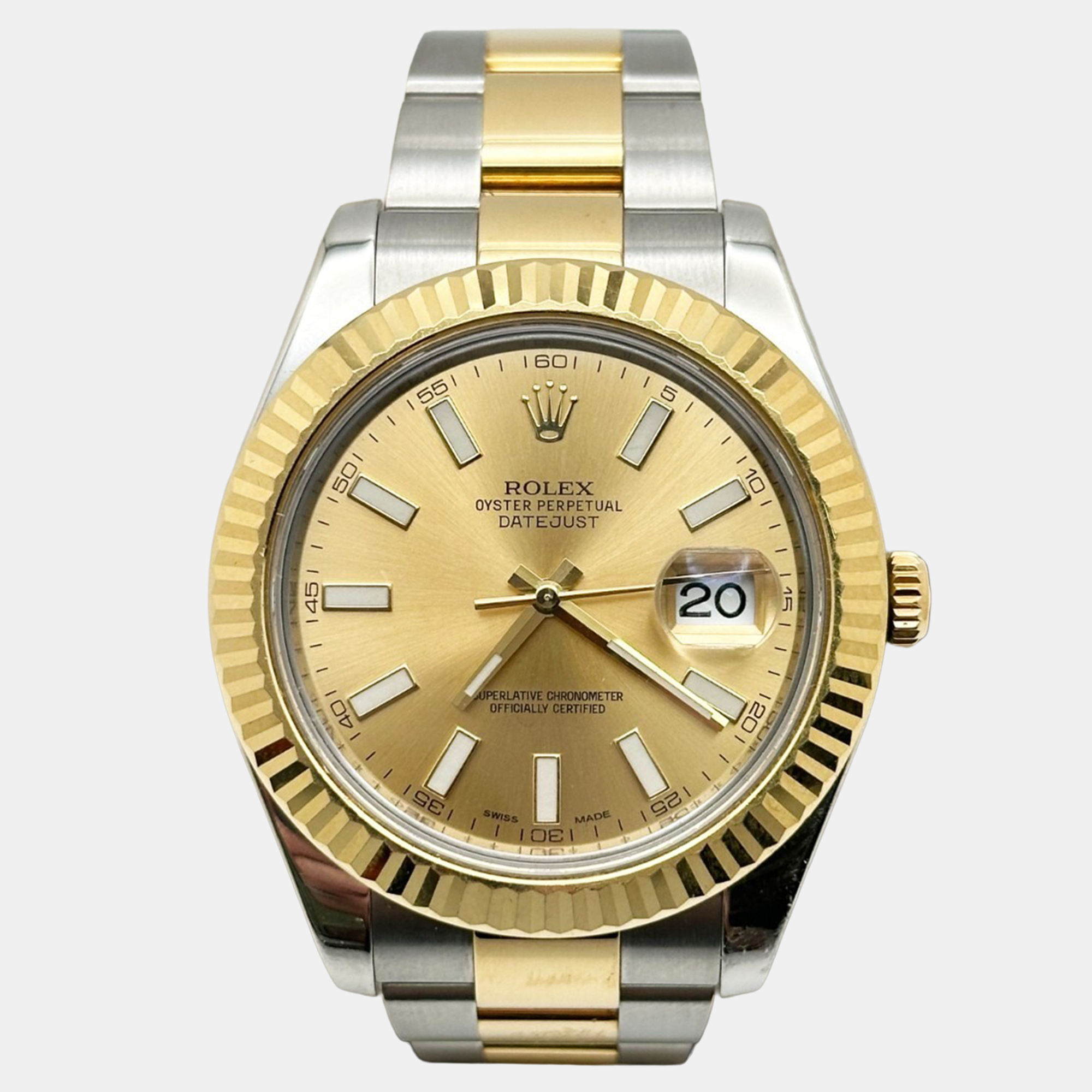 

Rolex Datejust II 116333 Automatic Champagne 18K Yellow Gold Stainless Steel Men's Wristwatch 41 mm