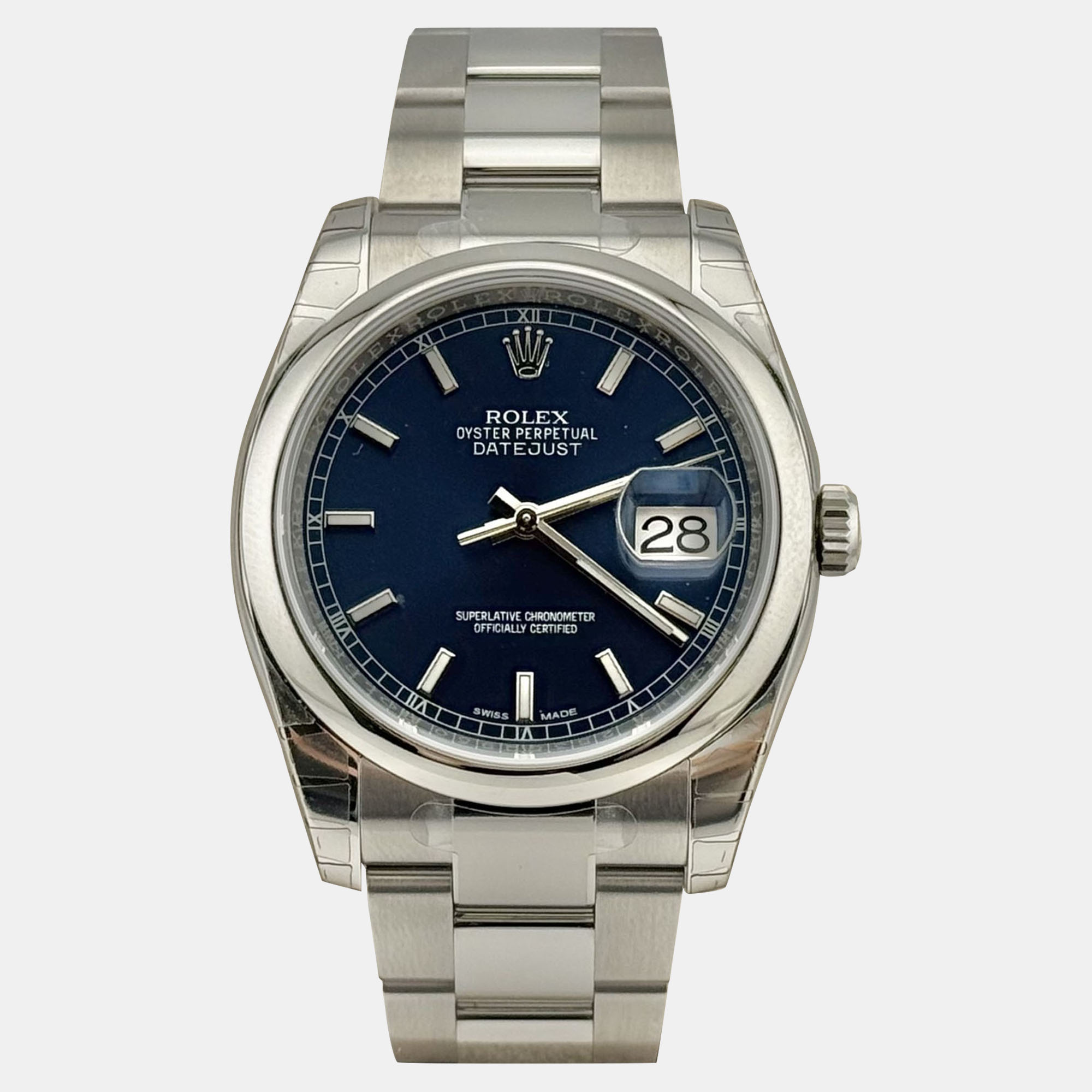 

Rolex Datejust 116200 Automatic Blue Stainless Steel Men's Wristwatch 36 mm