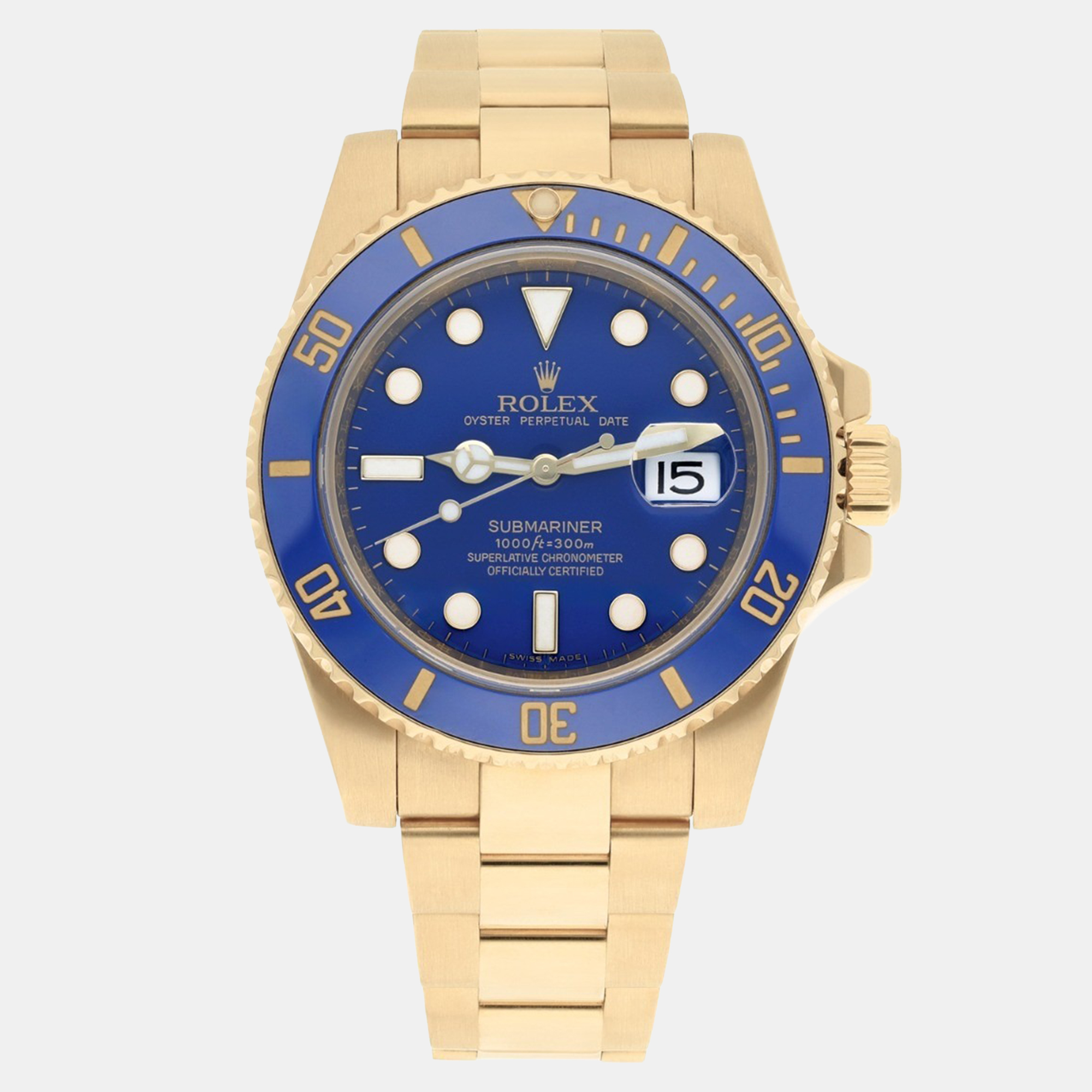 

Rolex Submariner 116618LB Automatic Blue 18K Yellow Gold Men Watch