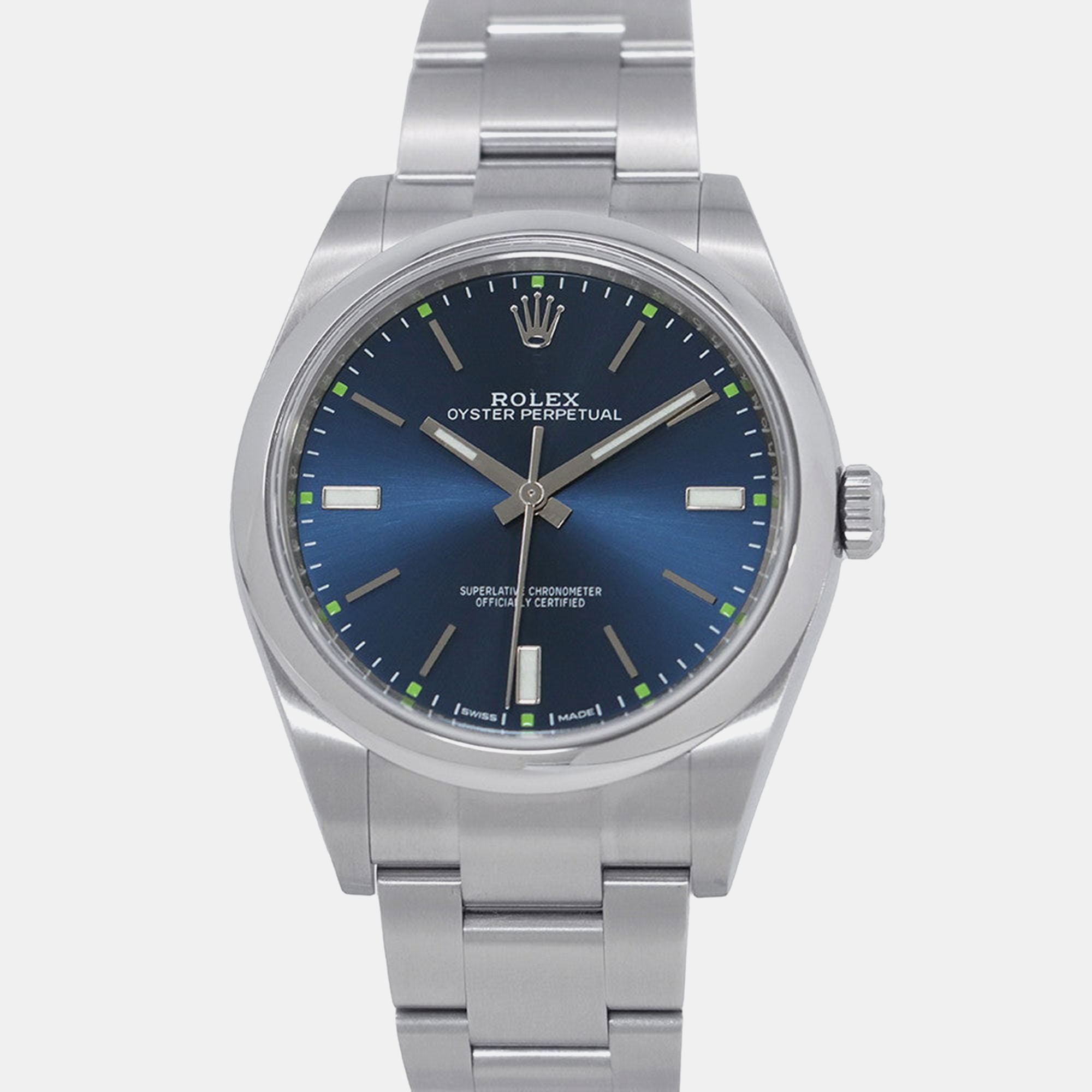 Rolex Oyster Perpetual 114300 Automatic Blue Stainless Steel Men’s Wristwatch 39 mm