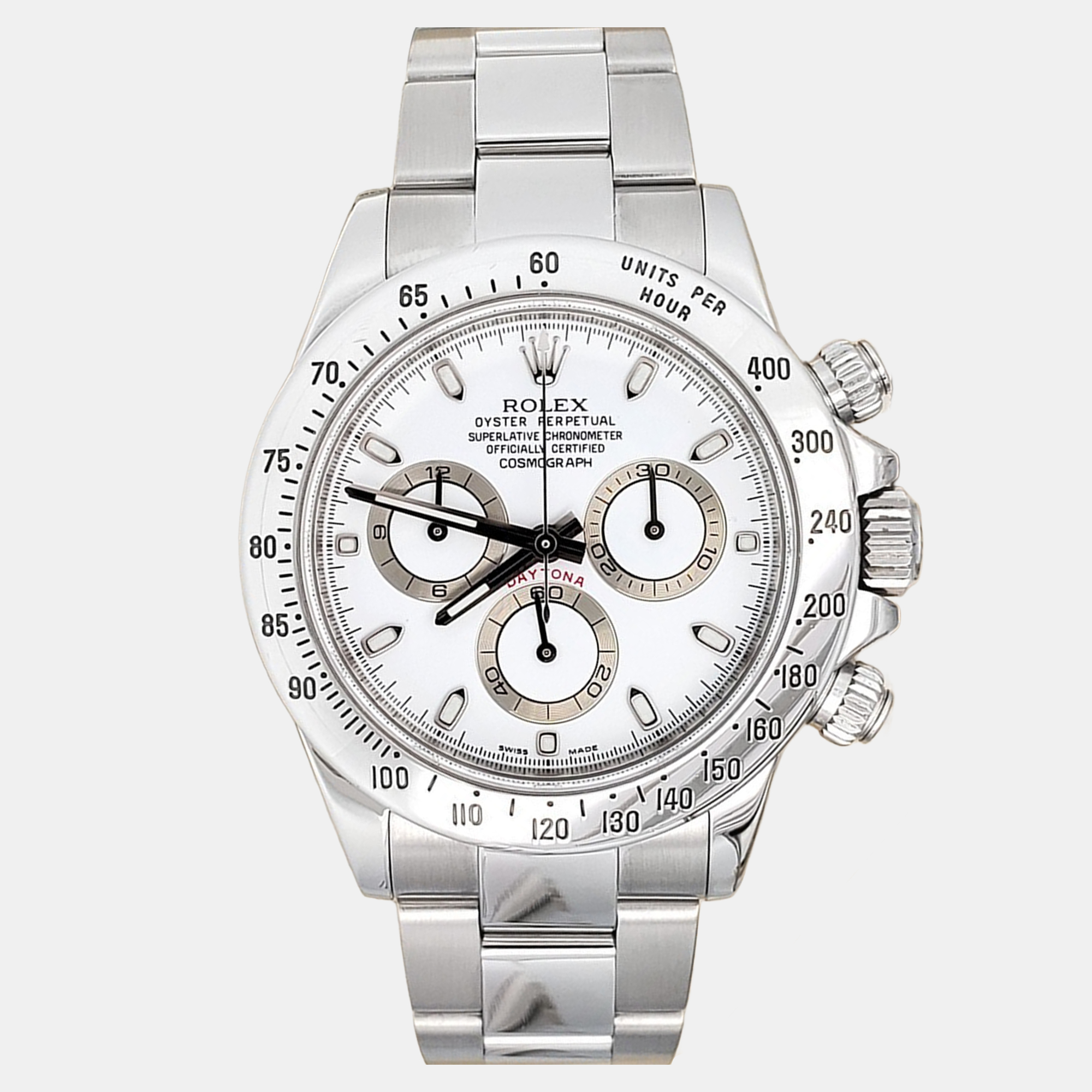 

Rolex Cosmograph Daytona 116520 Automatic White Stainless Steel Men's Wristwatch 40 mm