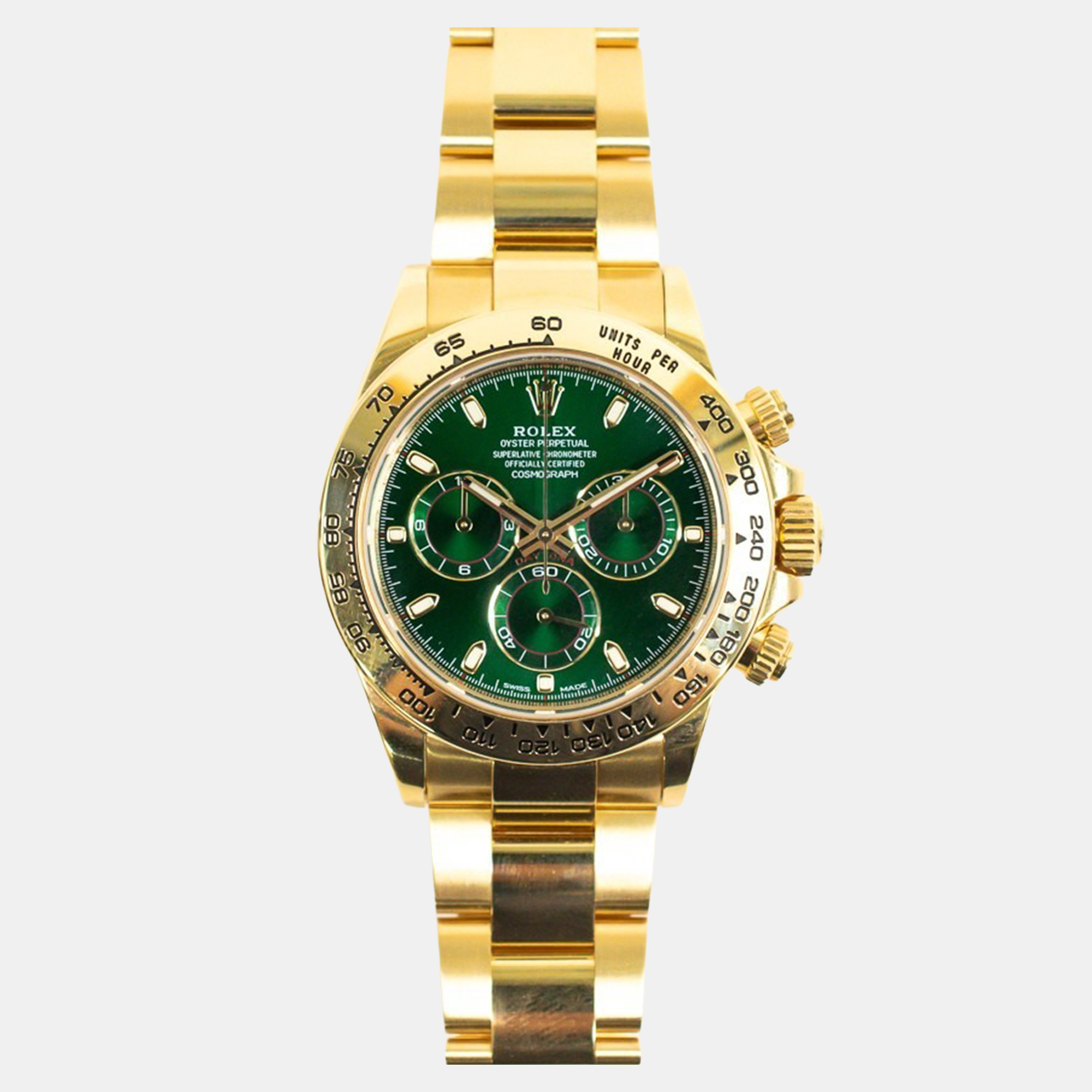 

Rolex Cosmograph Daytona 116508 Automatic Green 18K Yellow Gold Men's Wristwatch 40 mm