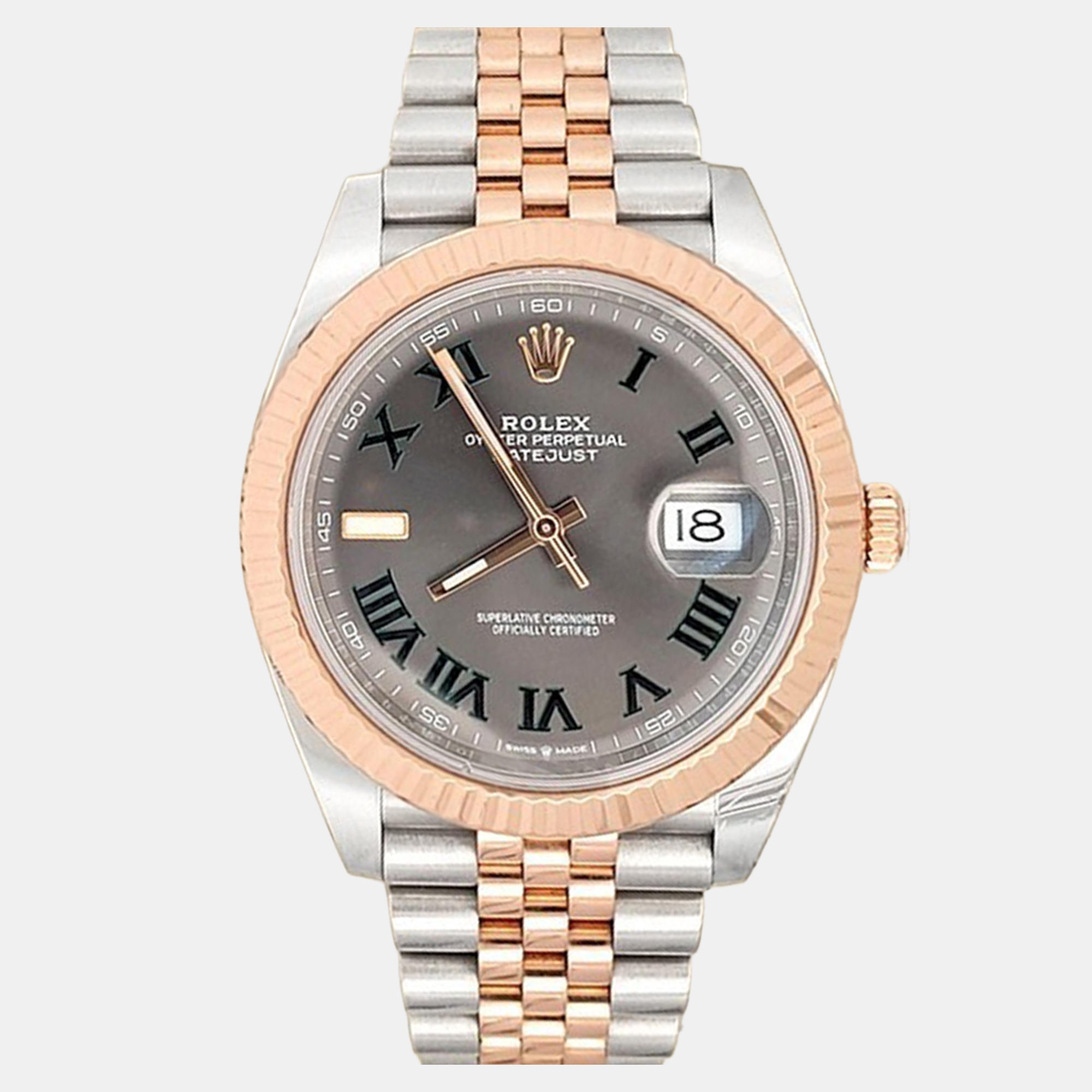 

Rolex Datejust 126331 Automatic Slate 18K Rose Gold Stainless Steel Men's Wristwatch 41 mm, Grey
