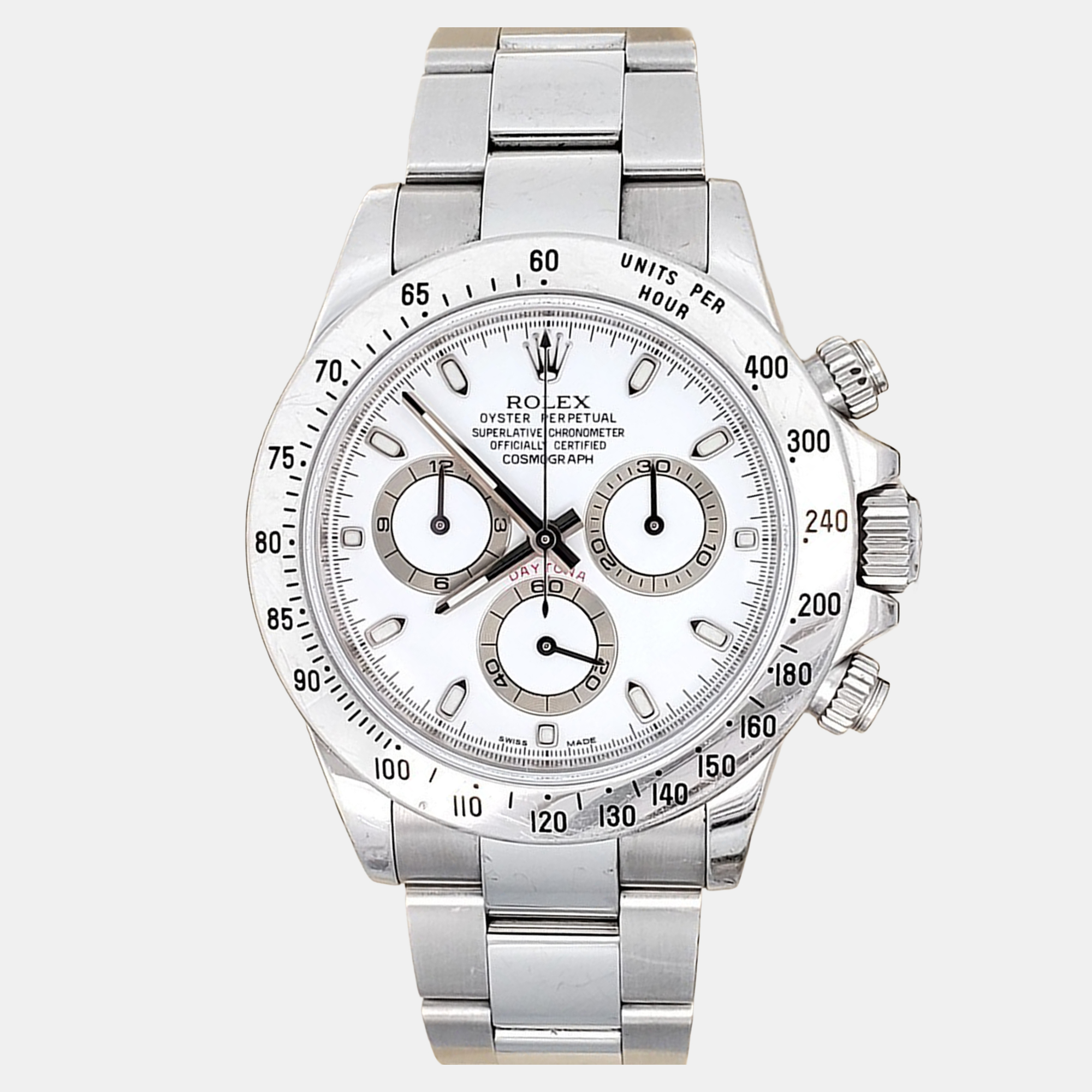 

Rolex Cosmograph Daytona 116520 Automatic White Stainless Steel Men's Wristwatch 40 mm