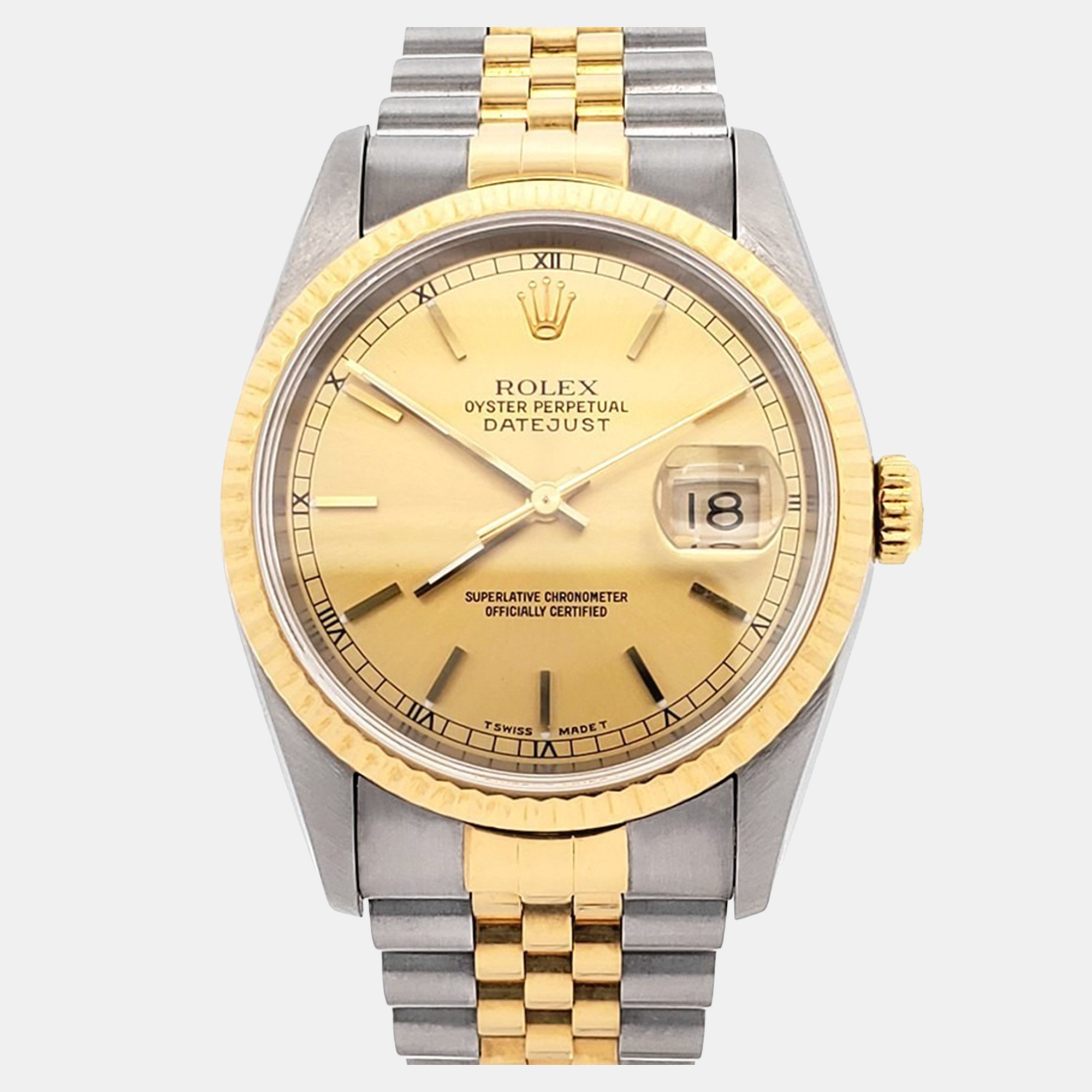 

Rolex Datejust 16233 Automatic Champagne 18K Yellow Gold Stainless Steel Men's Wristwatch 36 mm