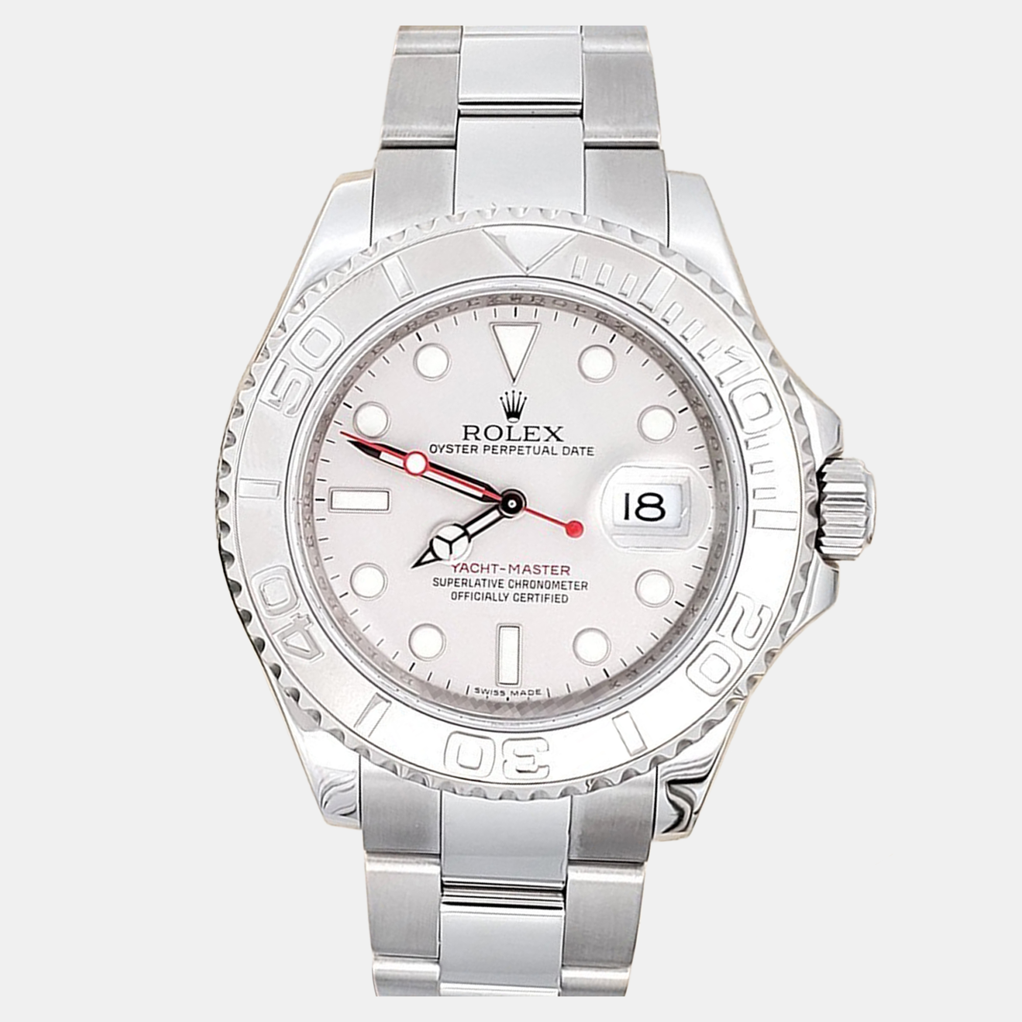 

Rolex Yacht-Master 16622 Automatic Platinum Stainless Steel Men's Wristwatch 40 mm, Silver