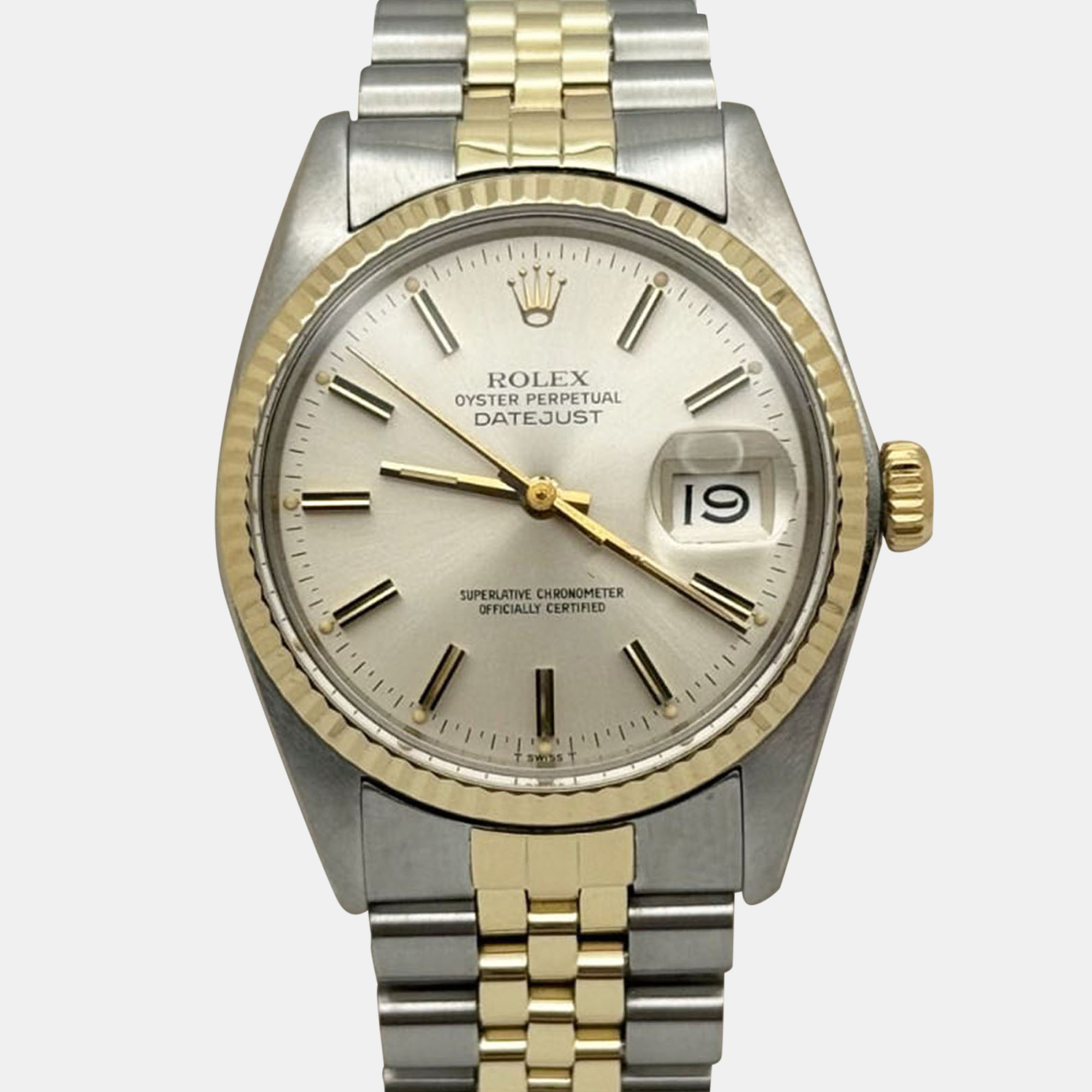 

Rolex Datejust 16013 Automatic Silver Dial 14k Yellow Gold Stainless Steel Men's Wristwatch 36 mm
