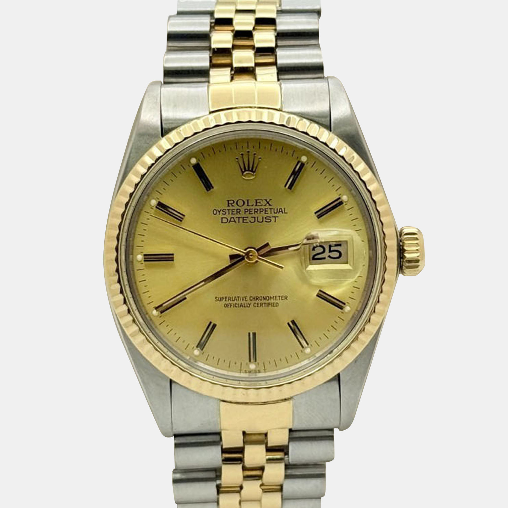 

Rolex Datejust 16013 Automatic Champagne Dial 18k Yellow Gold Stainless Steel Men's Wristwatch