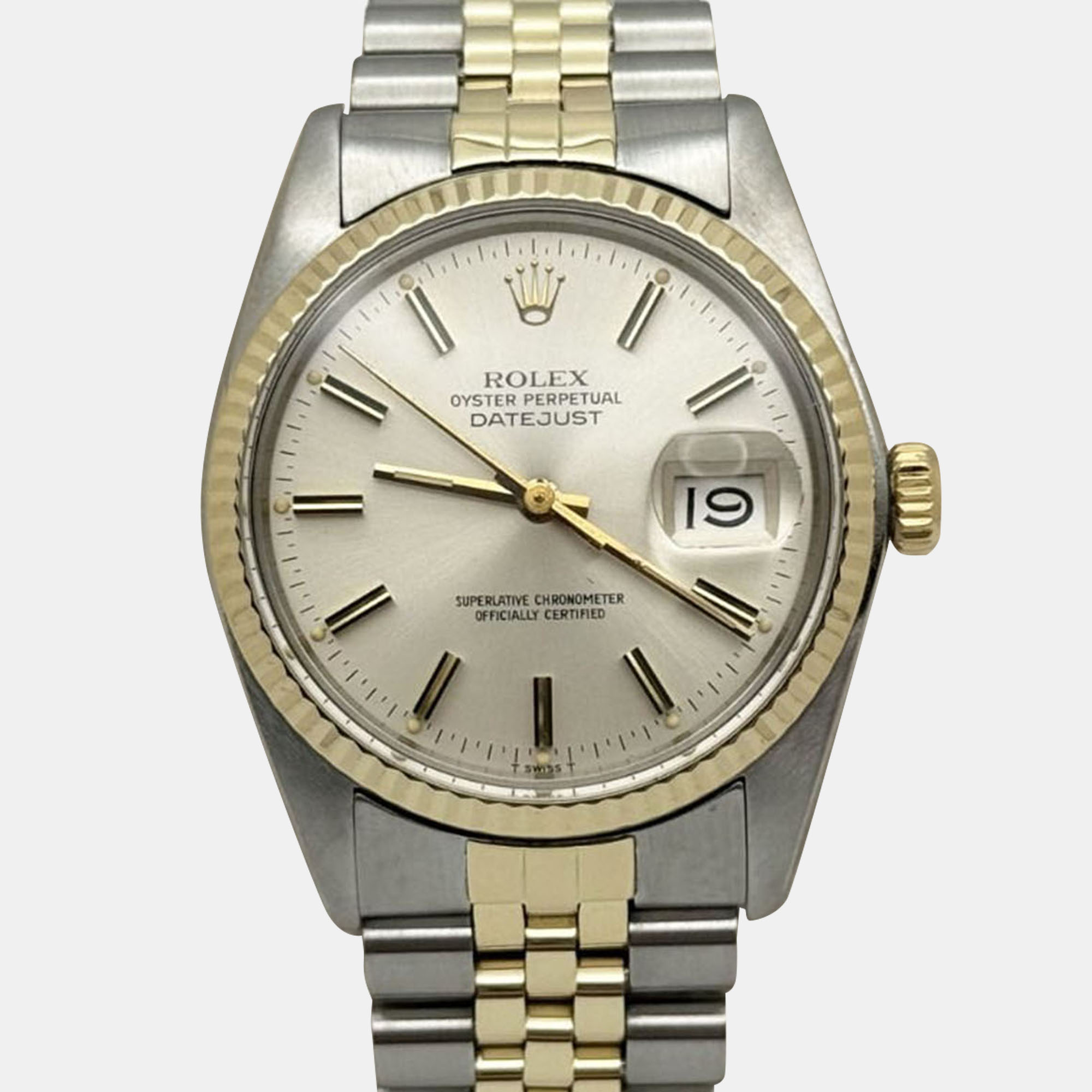 

Rolex Datejust Automatic 16013 Silver Dial 14k Yellow Gold Stainless Steel Men's Wristwatch