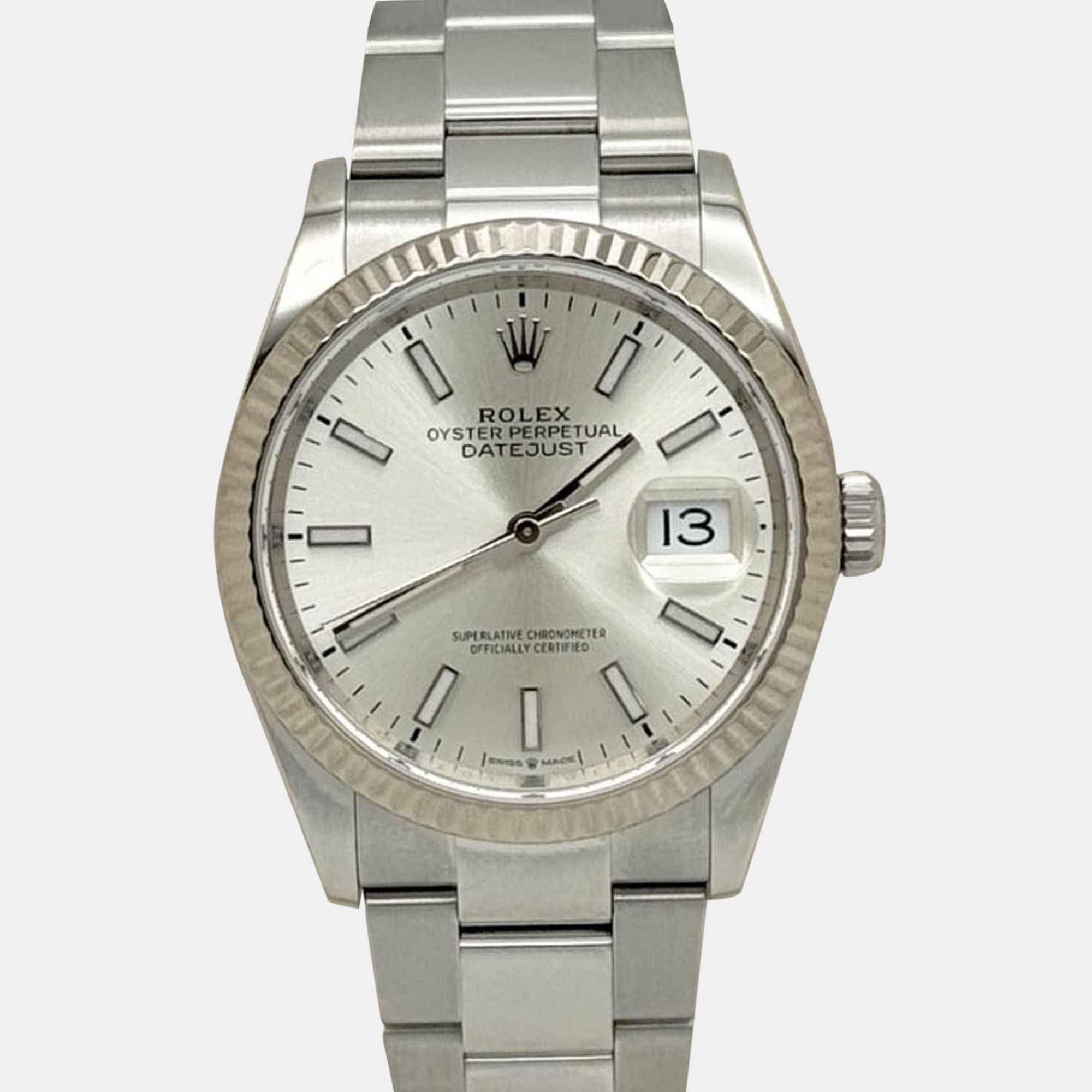 

Rolex Datejust 126234 Automatic Silver Dial 18K White Gold Stainless Steel Men's Wristwatch