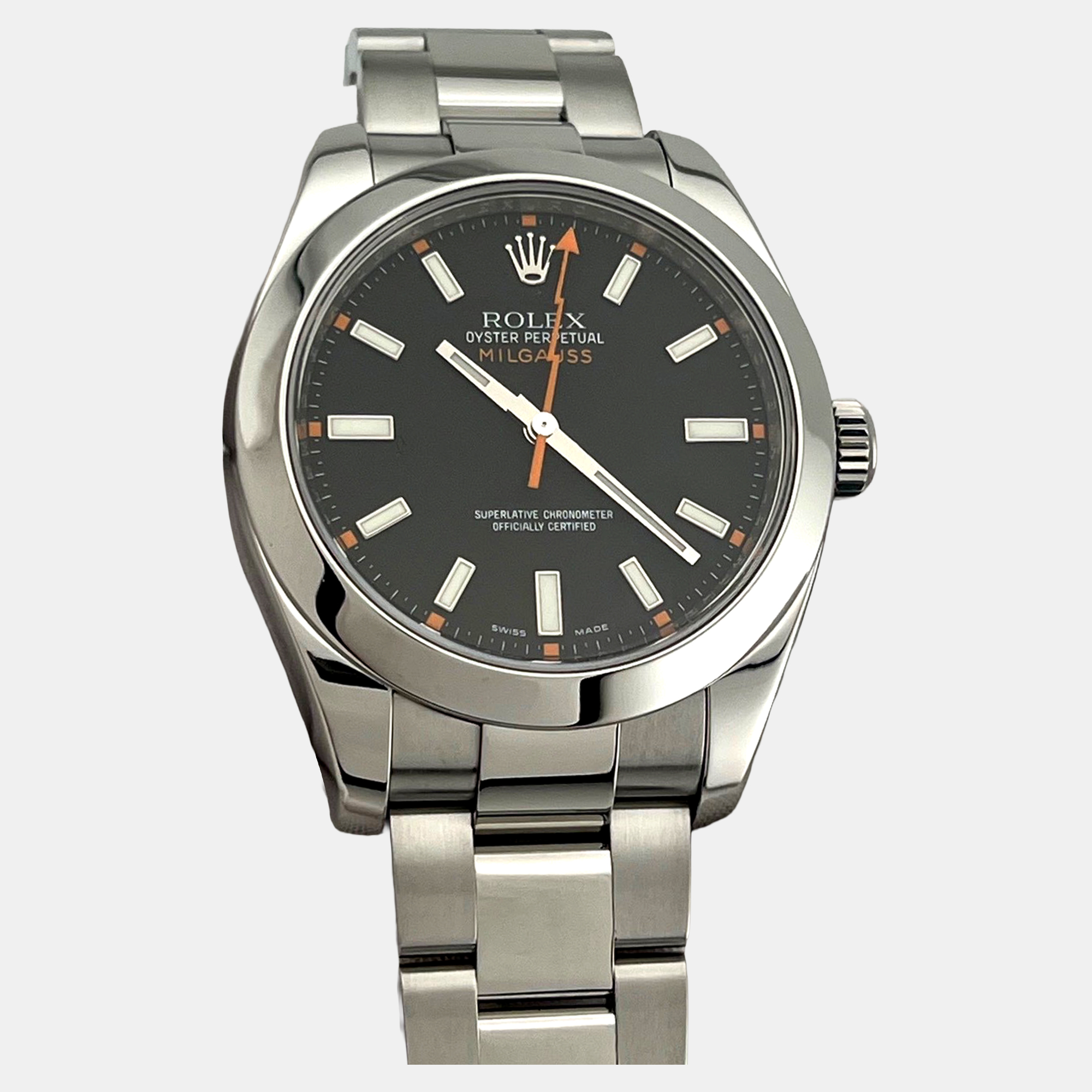 

Rolex Milgauss 116400 Automatic Black Dial Stainless Steel Men's Wristwatch 40 mm