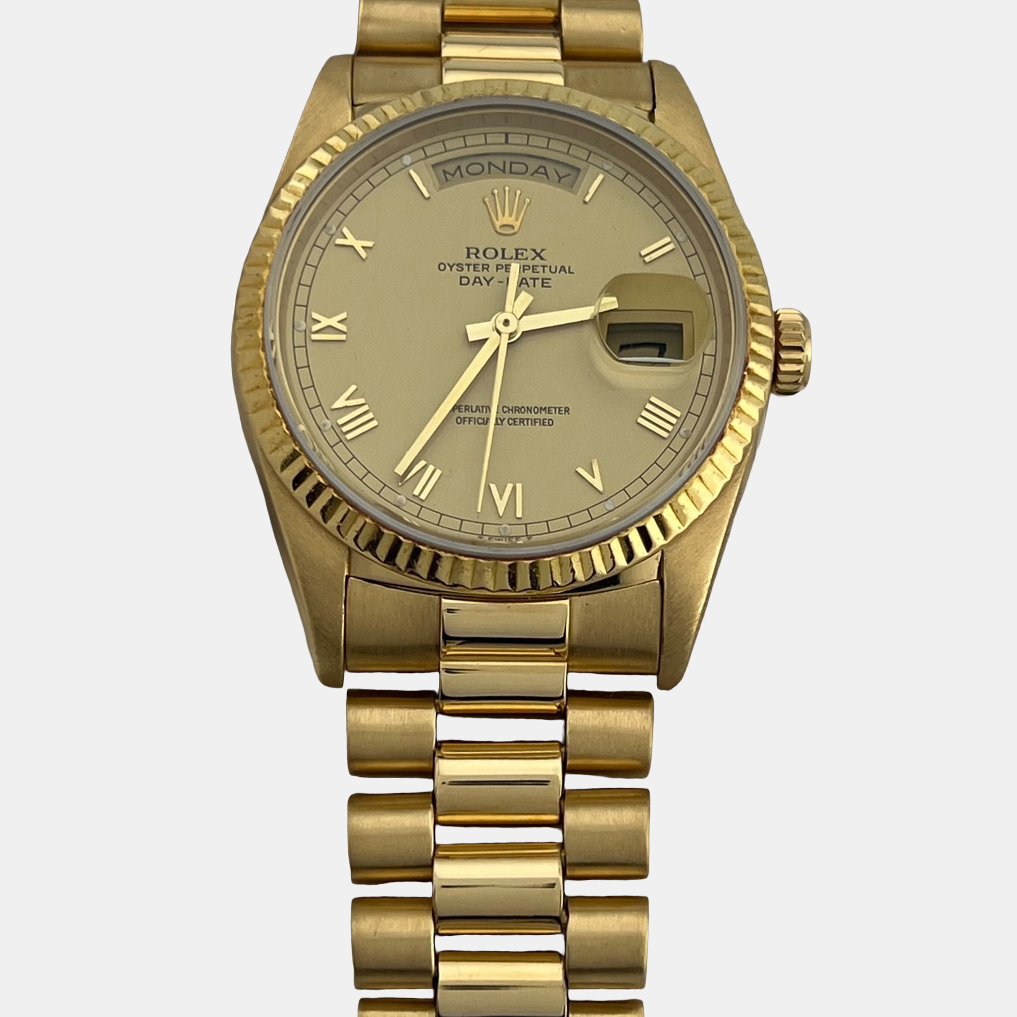 

Rolex Day-Date President 18238 Automatic Champagne 18k Yellow Gold Men's Wristwatch