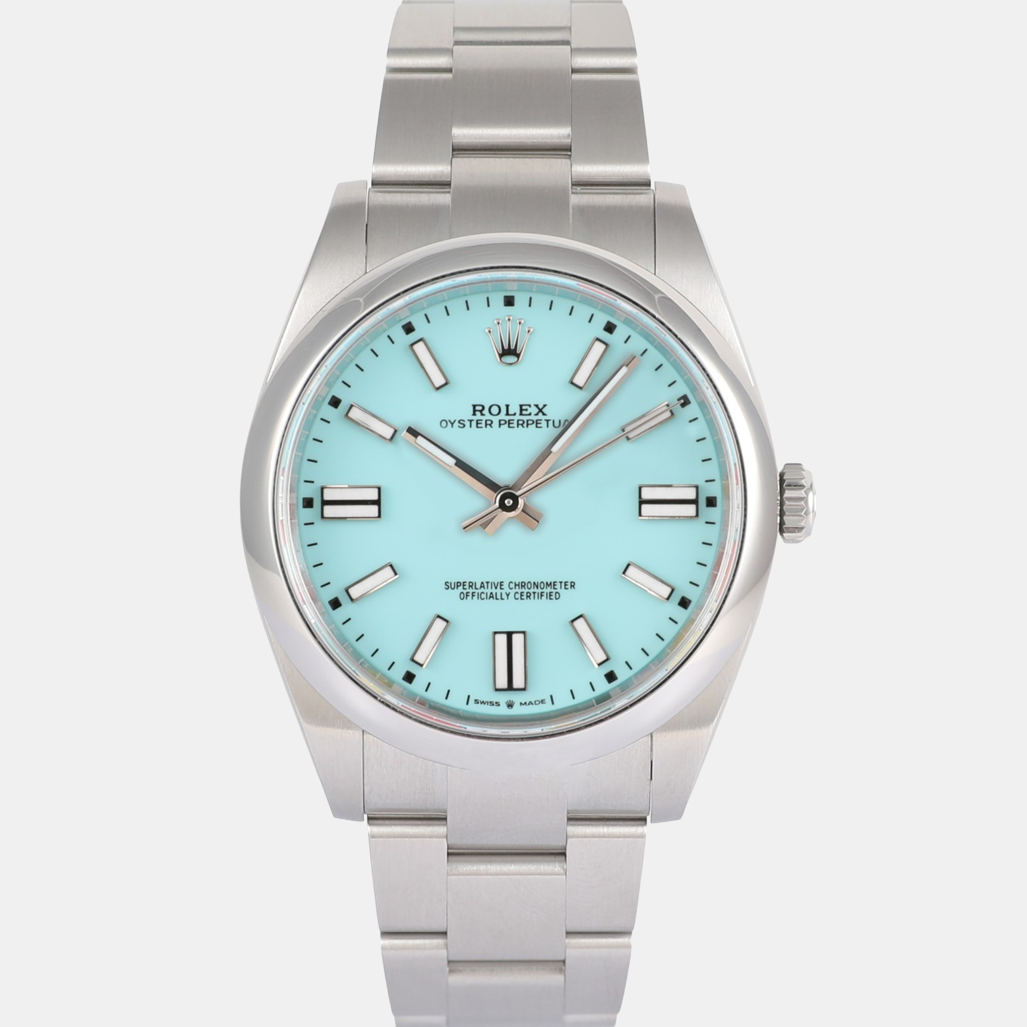 

Rolex Oyster Perpetual 124300 Steel Turquoise Dial Men's Wristwatch 41 mm, Blue