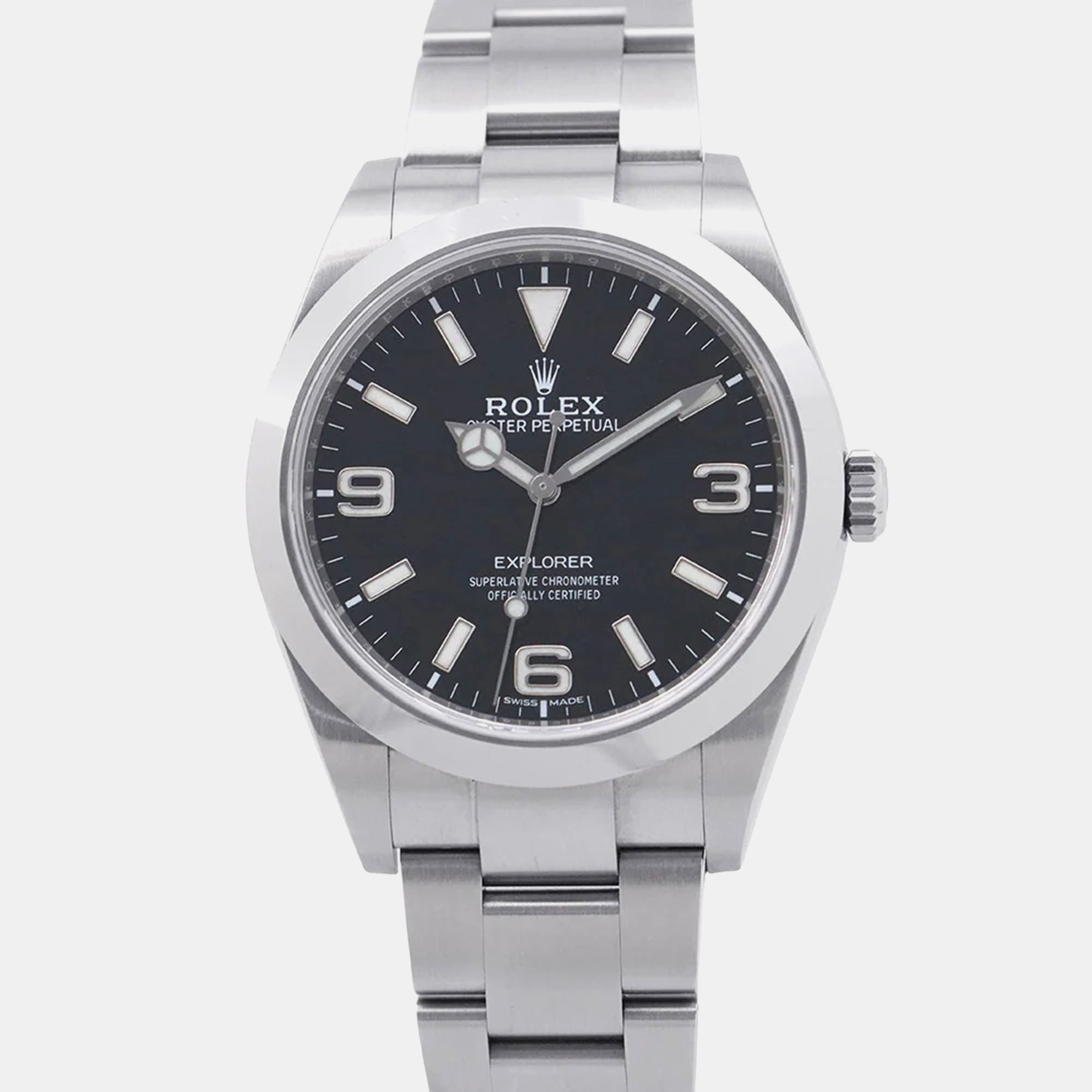 

Rolex Explorer 214270 Automatic Black Stainless Steel Men's Wristwatch 39 mm